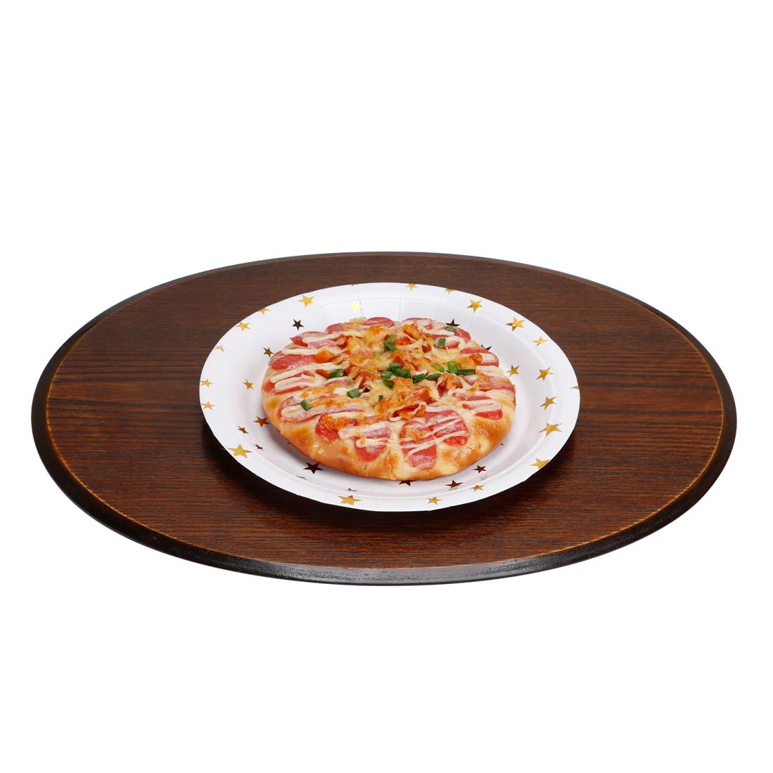 Geeklife Gold Stars Paper Plates, 9" Medium Disposable Tableware Set, 20 Count, Decorative Paper Party Plates