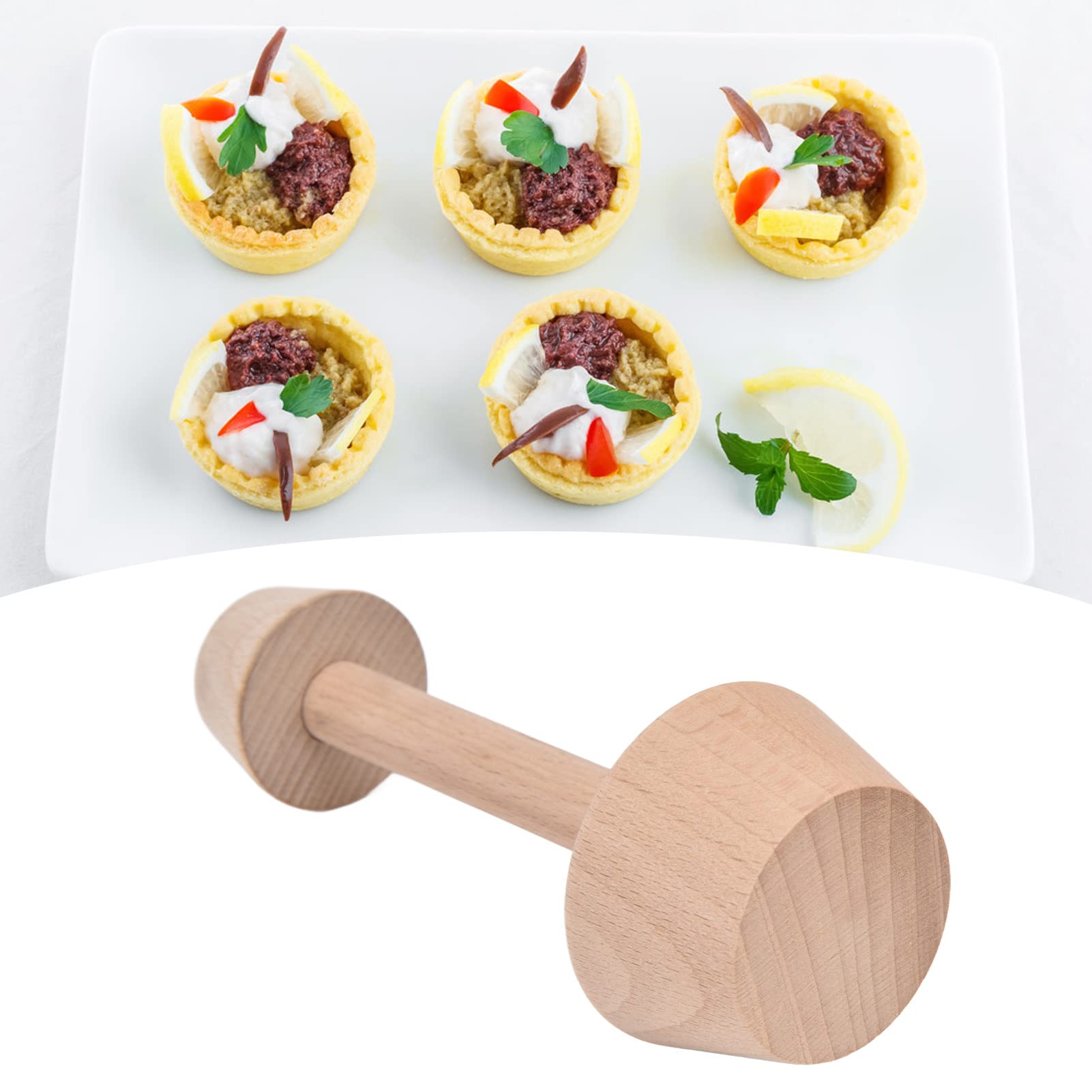 Dewin Egg Tart Mold, Wooden Egg Tart Tamper, Double Sides Mini Pie Maker For Diy Egg Tarts Muffins Pecan Pies Cheesecakes Desser