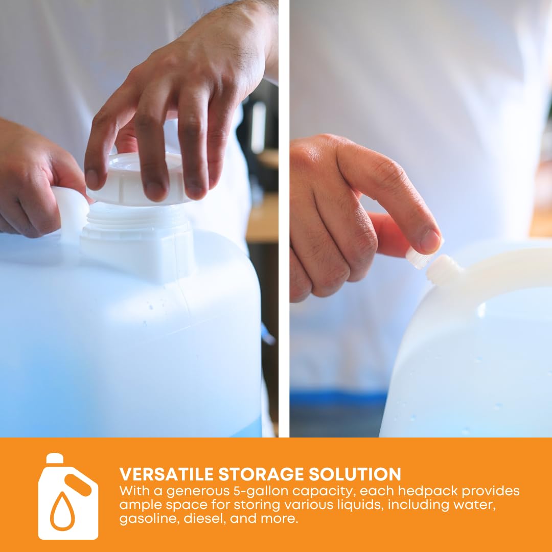 Hedpak Hedpak-5-Gal 5 Gallon Plastic Carboy With Handle-Bpa Free & Food Grade, White