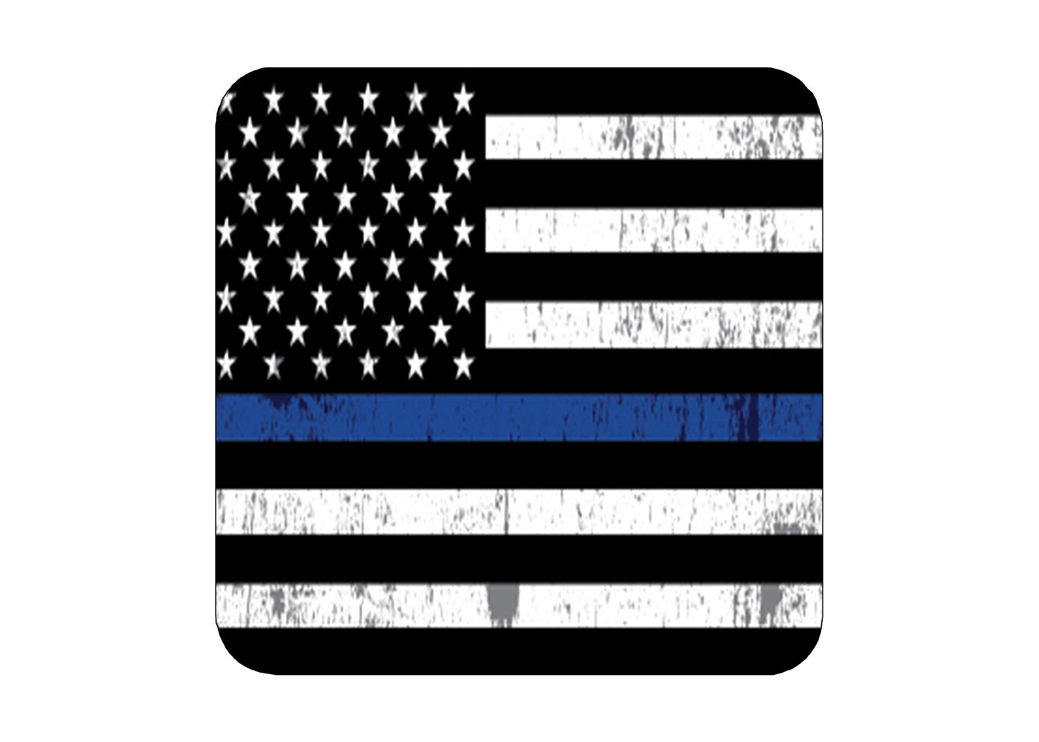 Rogue River Tactical Blue Lives Matter Drink Coaster Set Gift for Police Officer Department Thin Line Home Kitchen Bar Barware