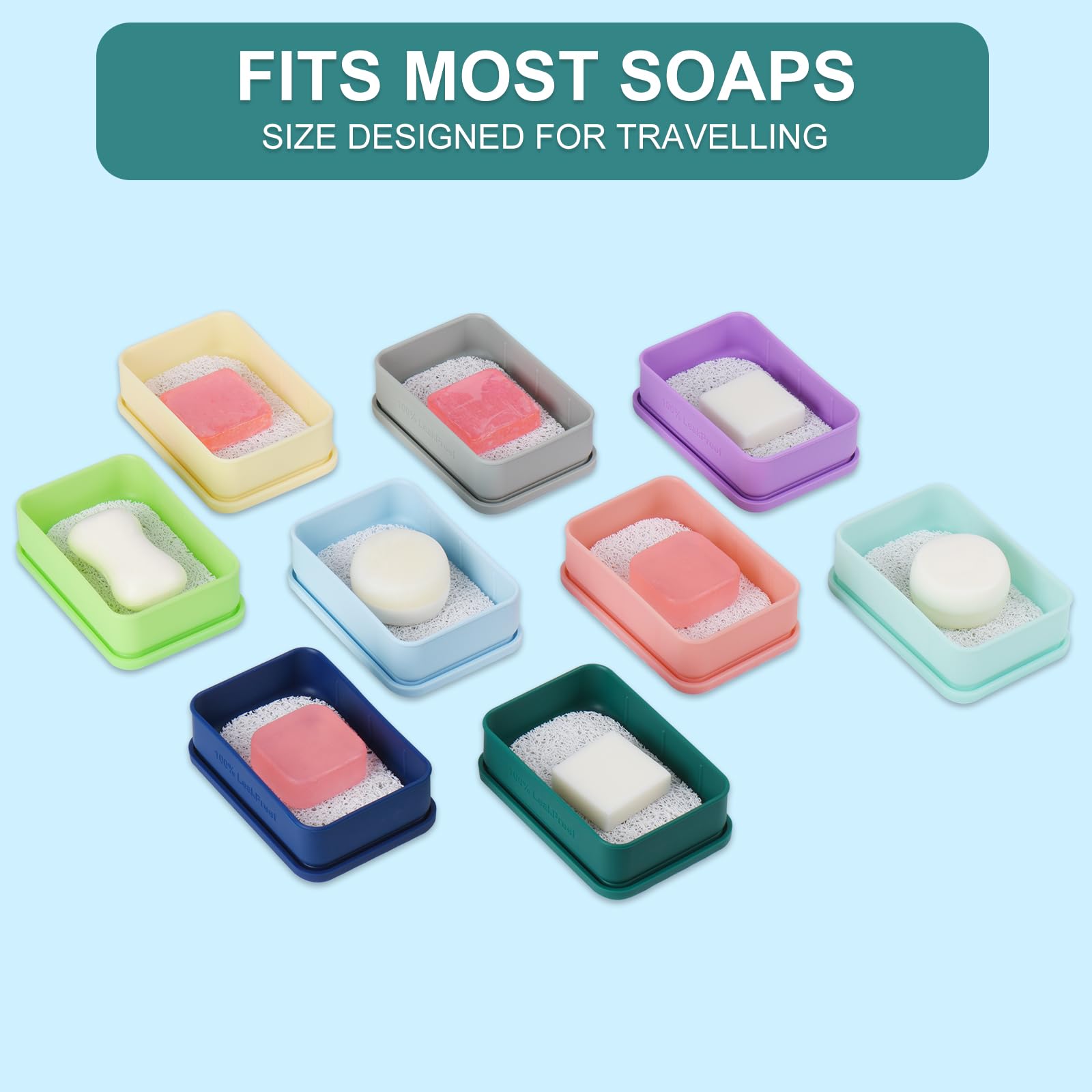 6 Inch Large Travel Soap Case - Leakproof Shampoo Bar Soap Holder, Silicone Travel Soap Container, Portable Soap Dish With Drain