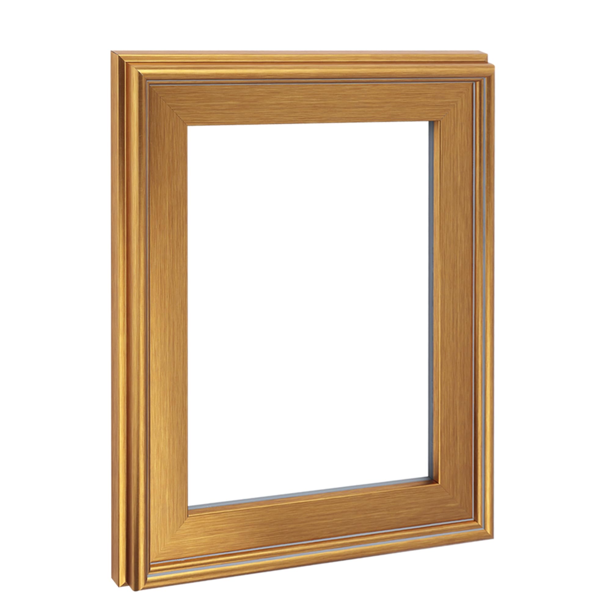 Cardinali Plein Aire Frame, Gold 8x24-3 Wide Moulding with Raised Edge - No Glass or Backing - 1/2 Rabbet Depth - Timeless Frame