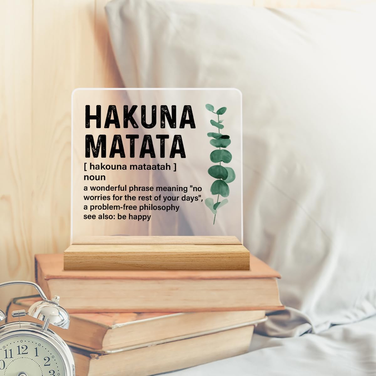 Inspirational Motivational Gifts for Men Women, Encouragement Gifts Hakuna Matata Definition Acrylic Desk Sign Decor