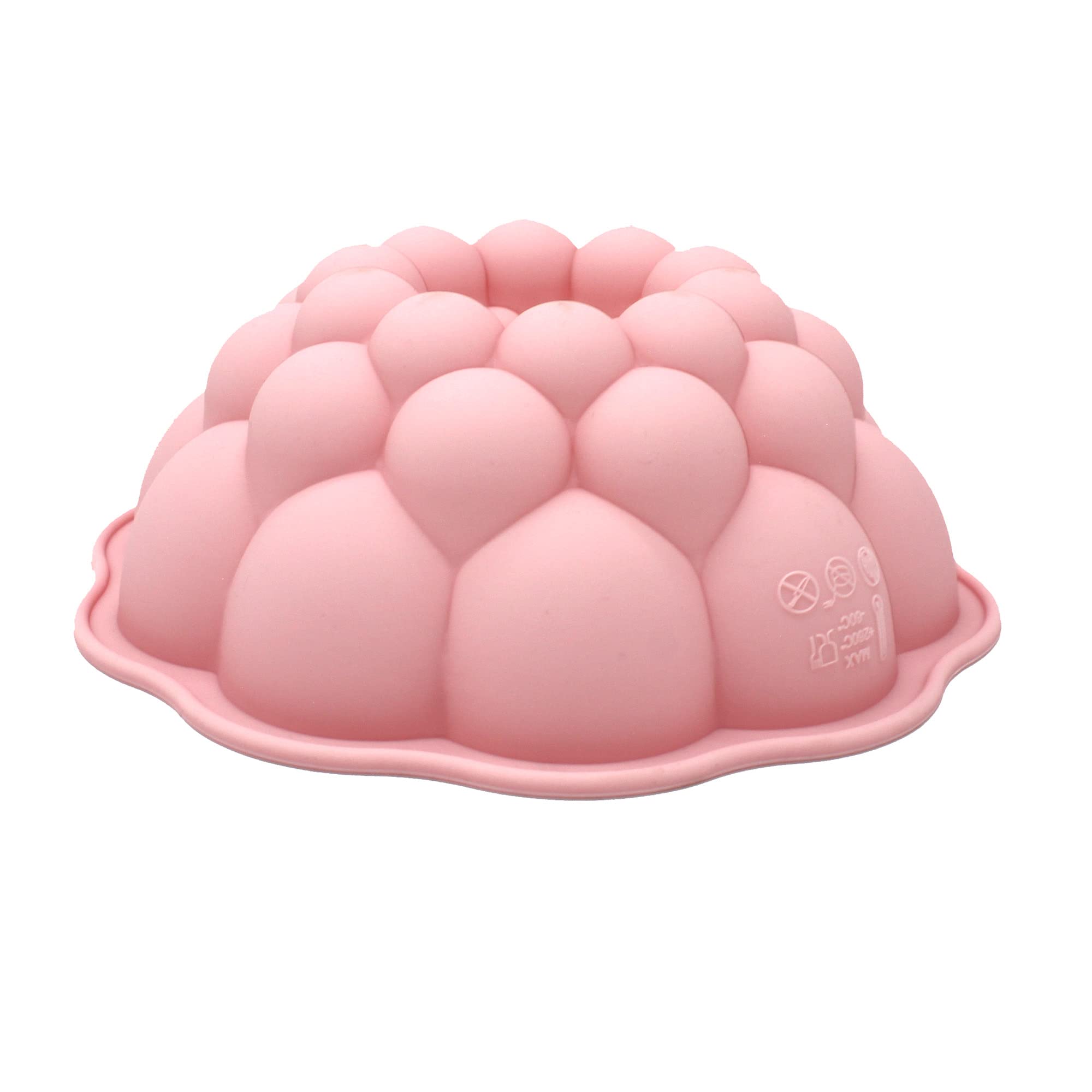 X-Haibei Small Bubbles Round Cake Pan Donut Gelatin Jello Puding Chocolate Baking Silicone Mold Dia. 6 Inch