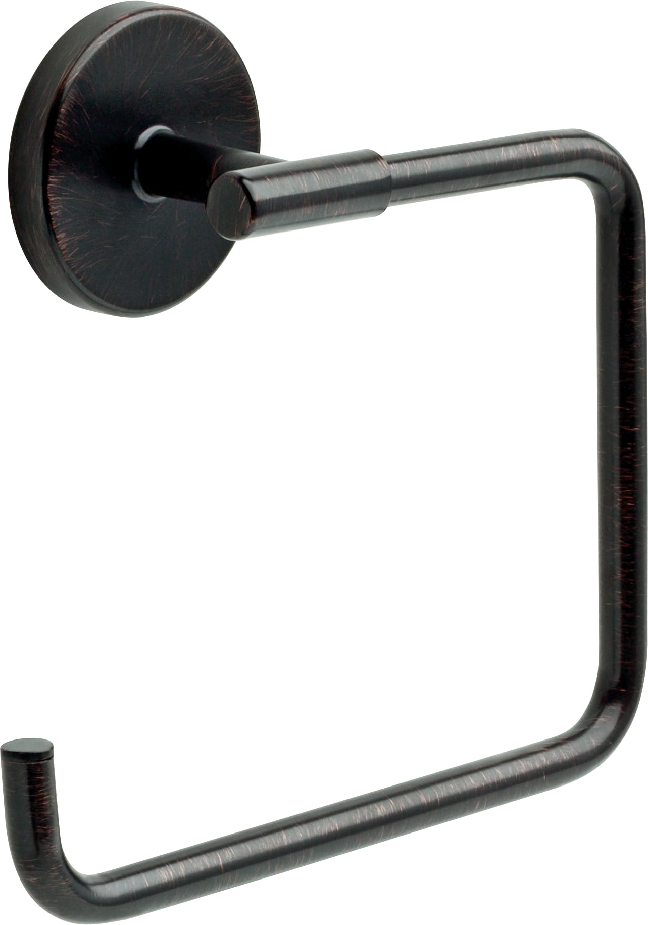 Delta Trinsic (1-Pack) Hand Towel Holder Venetian Bronze Towel Racks for Bathroom Wall Square Towel Ring Holder for Bath Towel H