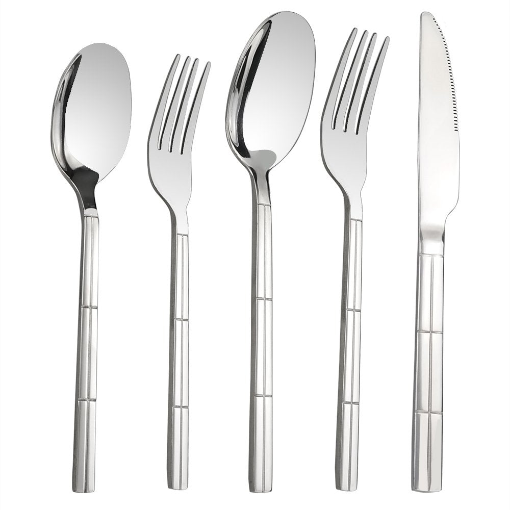 Lesbin 30-Piece Stainless Steel Flatware Silverware, Service For 6