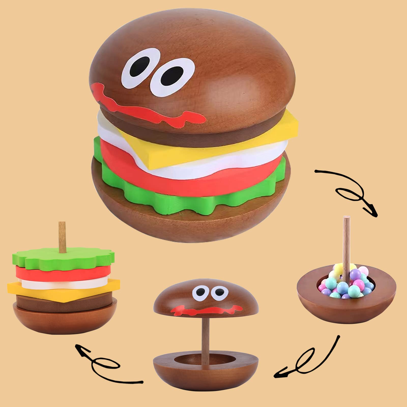 Fun Coasters Set For Drinks,Novelty Burger Coasters For Coffee Table,Diy Wooden Coasters For Drinks,,Cup Mat Wood Cup Lips,Gift