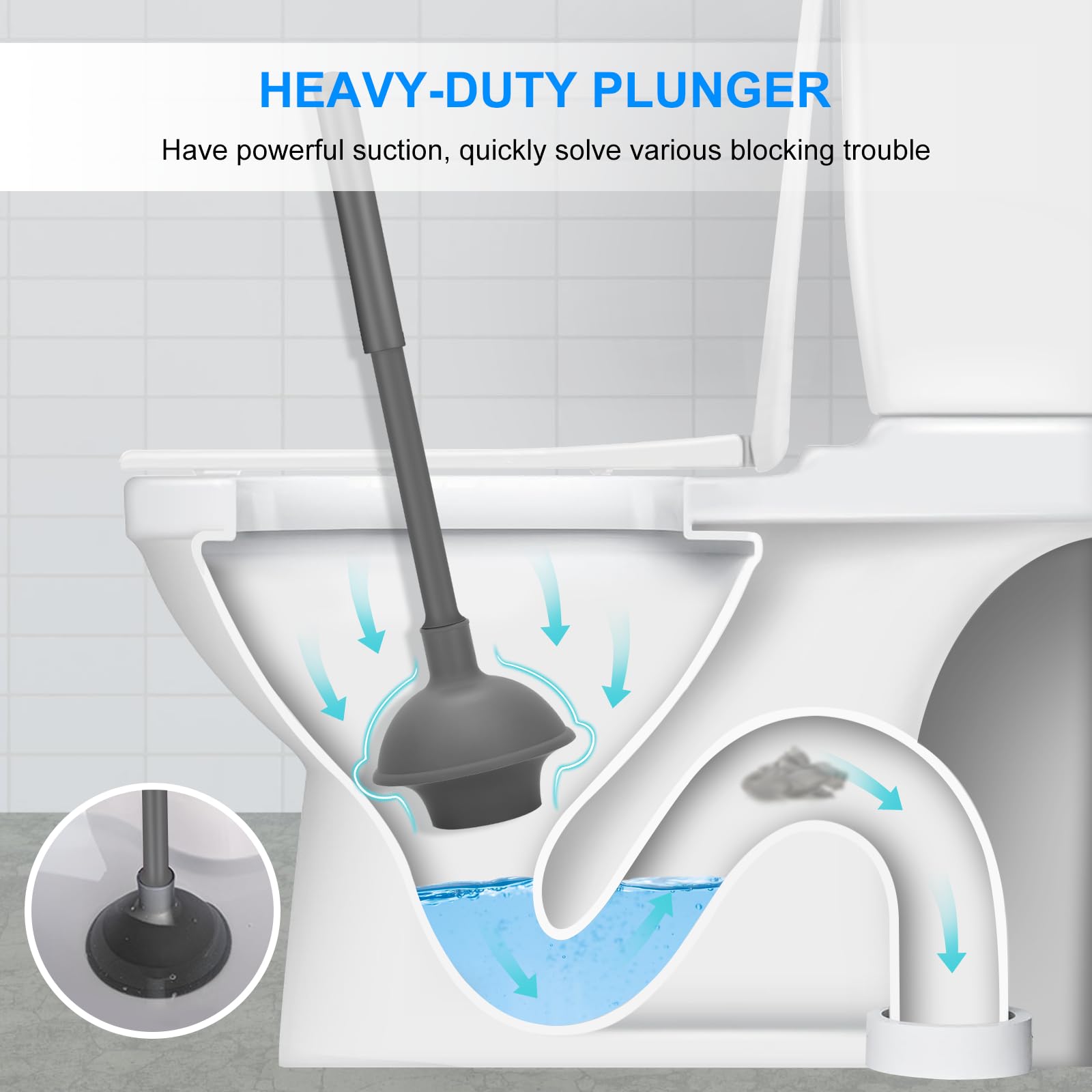 Setsail Toilet Brush And Plunger Set, 2 Packs Toilet Plungers For Bathroom Heavy Duty Toilet Bowl Brush And Holder Hidden Toilet