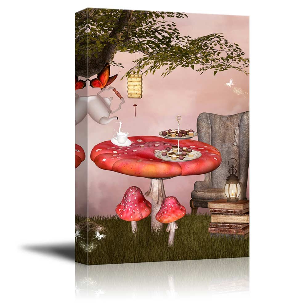 Wall26 - Canvas Prints Wall Art - Wonderland Series - Tea Time | Modern Wall Decor/Home Decoration Stretched Gallery Canvas Wrap