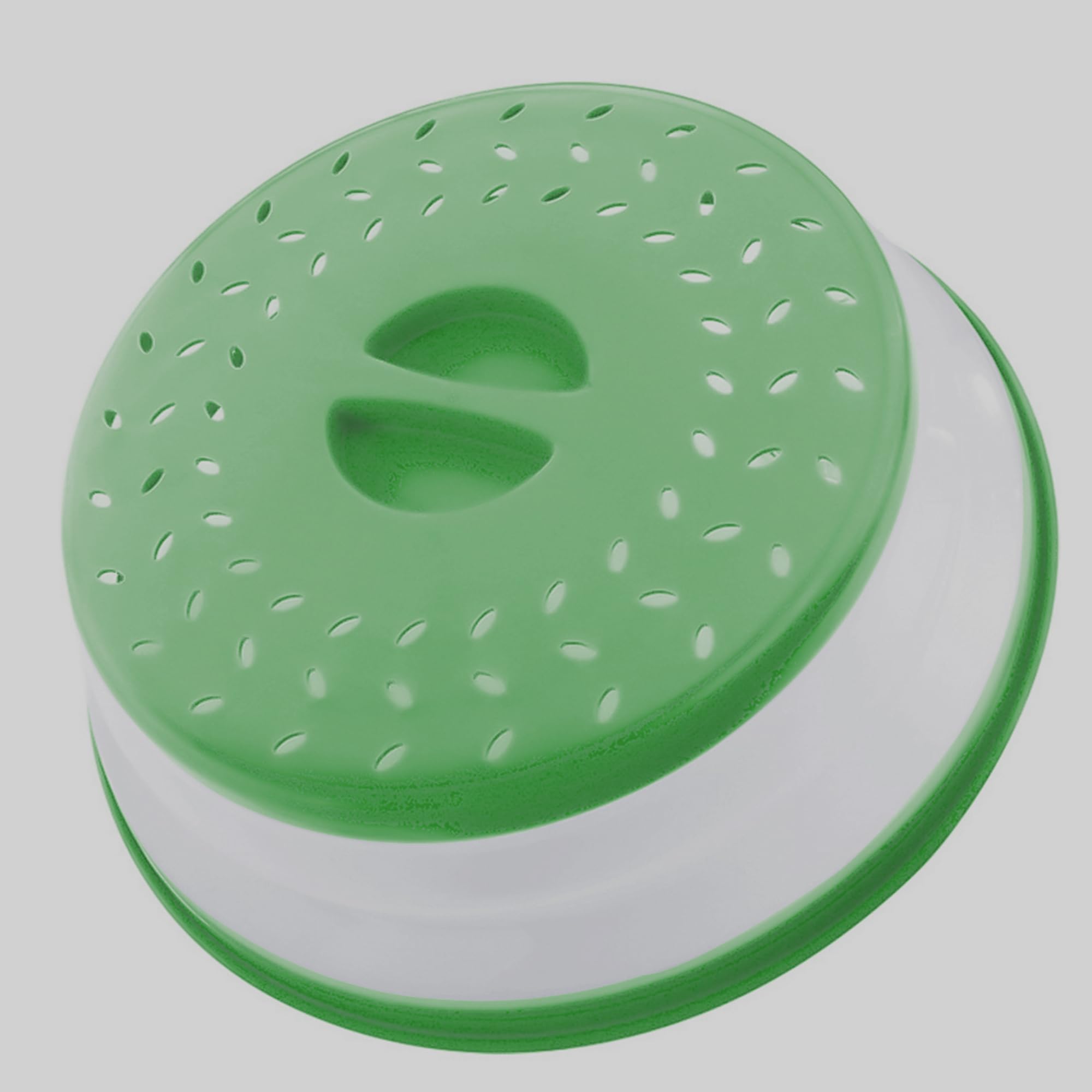 Collapsible Microwave Splatter Cover, Microwave Plate Cover With Steam Vent(10.5 IN,Blackish green)