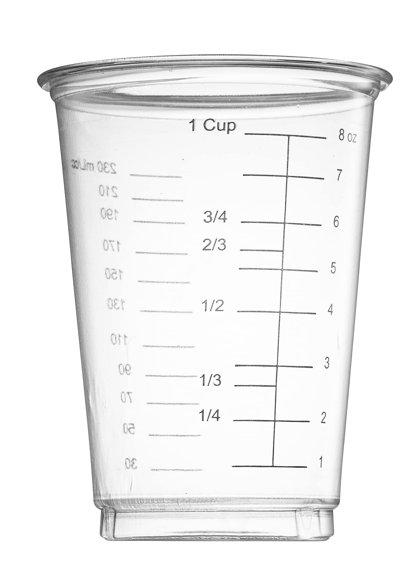 Prestee 50 Disposable Measuring Cups 8 Oz - Resin Epoxy Measuring Cups & Mixing Cup - Plastic Measuring Cups For Liquids - Liqui