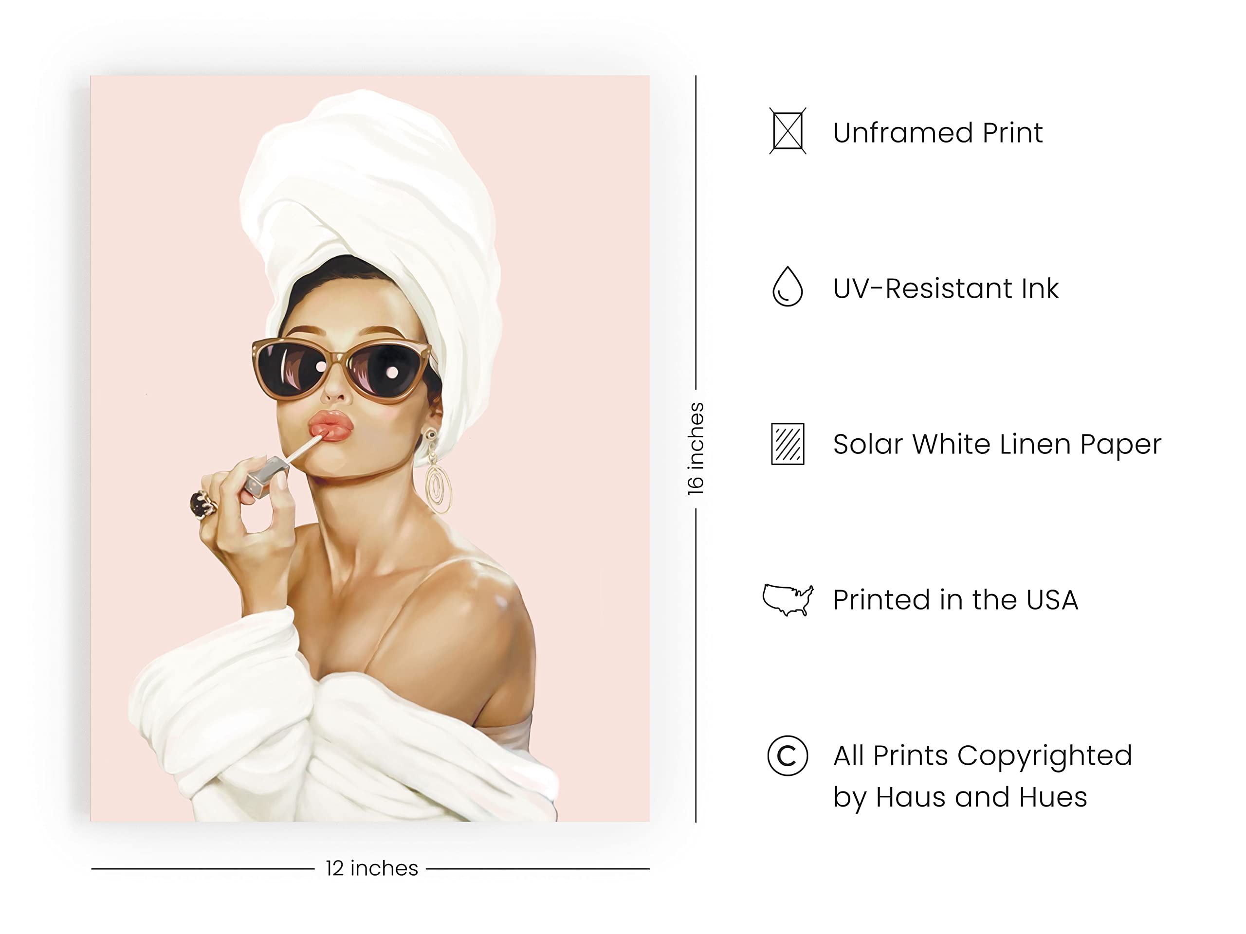 HAUS AND HUES Audrey Hepburn Wall Art Vogue Wall Decor Audrey Hepburn Poster Hollywood Wall Art Audrey Hepburn Decor  Vogue Prints  Fashion Wall Decor  Vintage Vogue Posters (12'' x 16'' UNFRAMED)