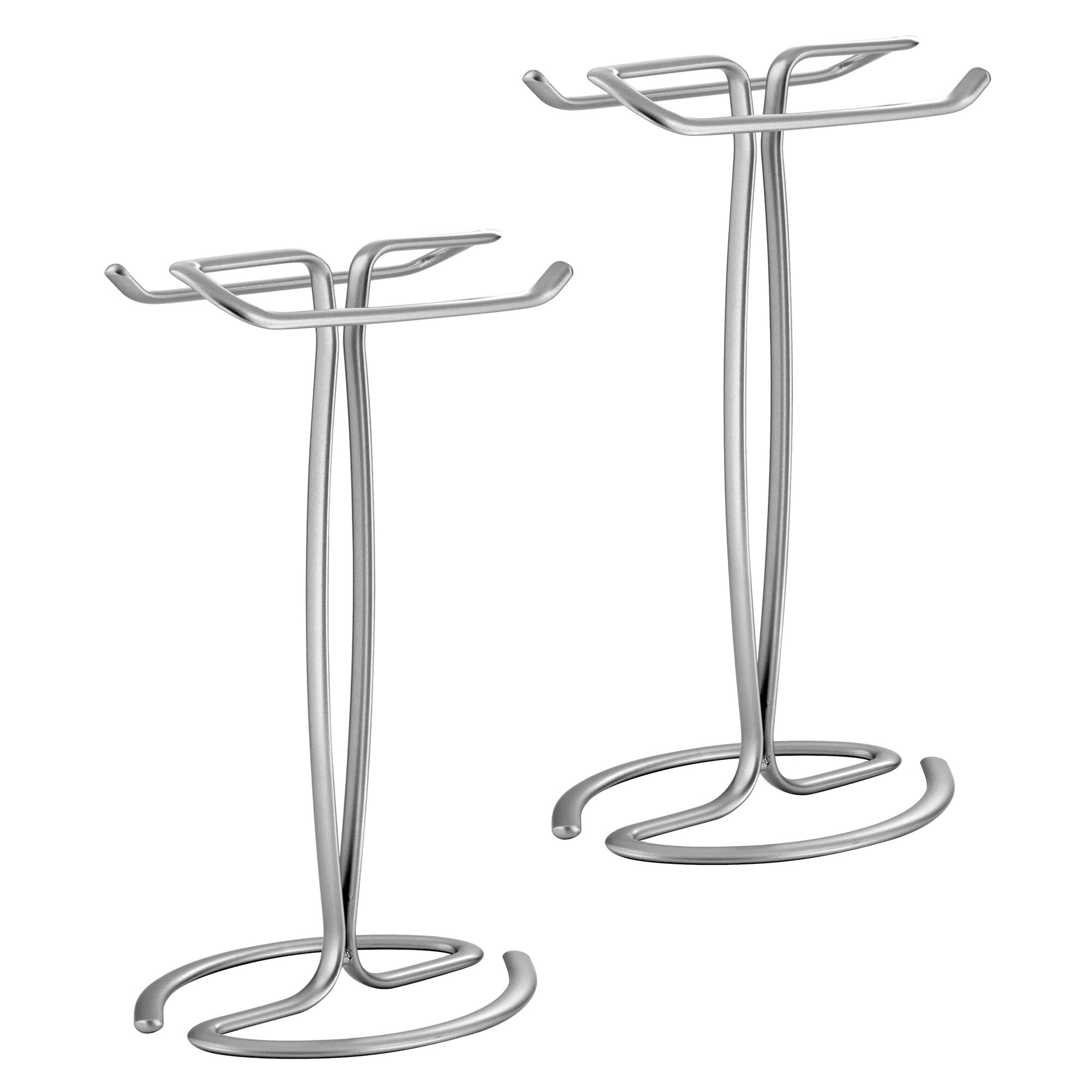 Idesign T-Shape Countertop Hand Set Of 2-Chrome Towel Holder