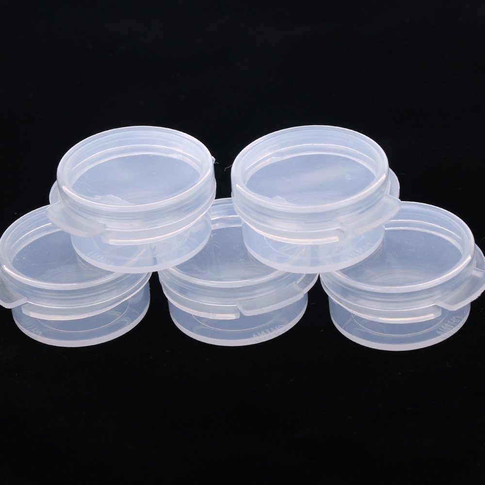 Eorta 50 Pcs Plastic Cosmetic Jar 5G Empty Clear Case With Snap Lids Portable Mini Storage Box Makeup Jar Sample Bottle Sealing