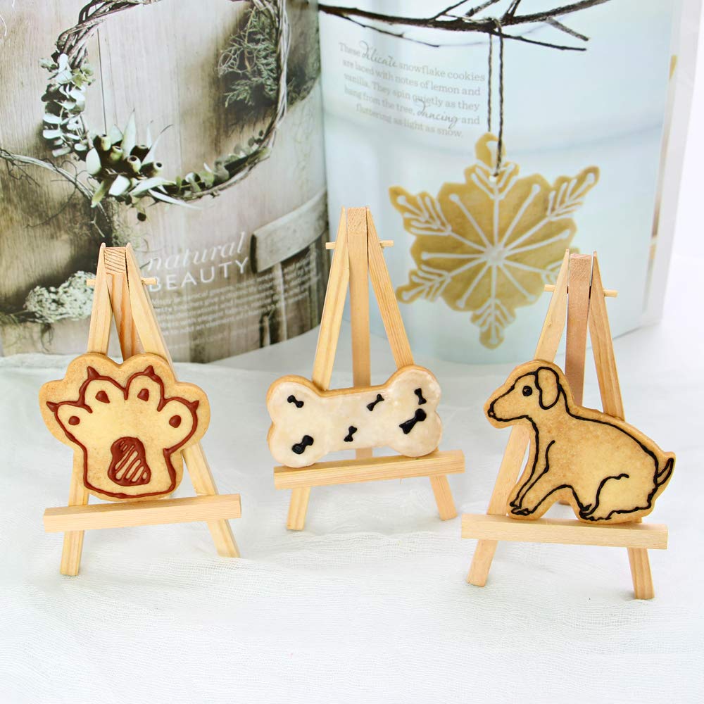 Surgehai Dog Cookie Cutter Set Of 3 - Dog, Paw Print And Dog Bone Stainless Steel Cookie Cutters