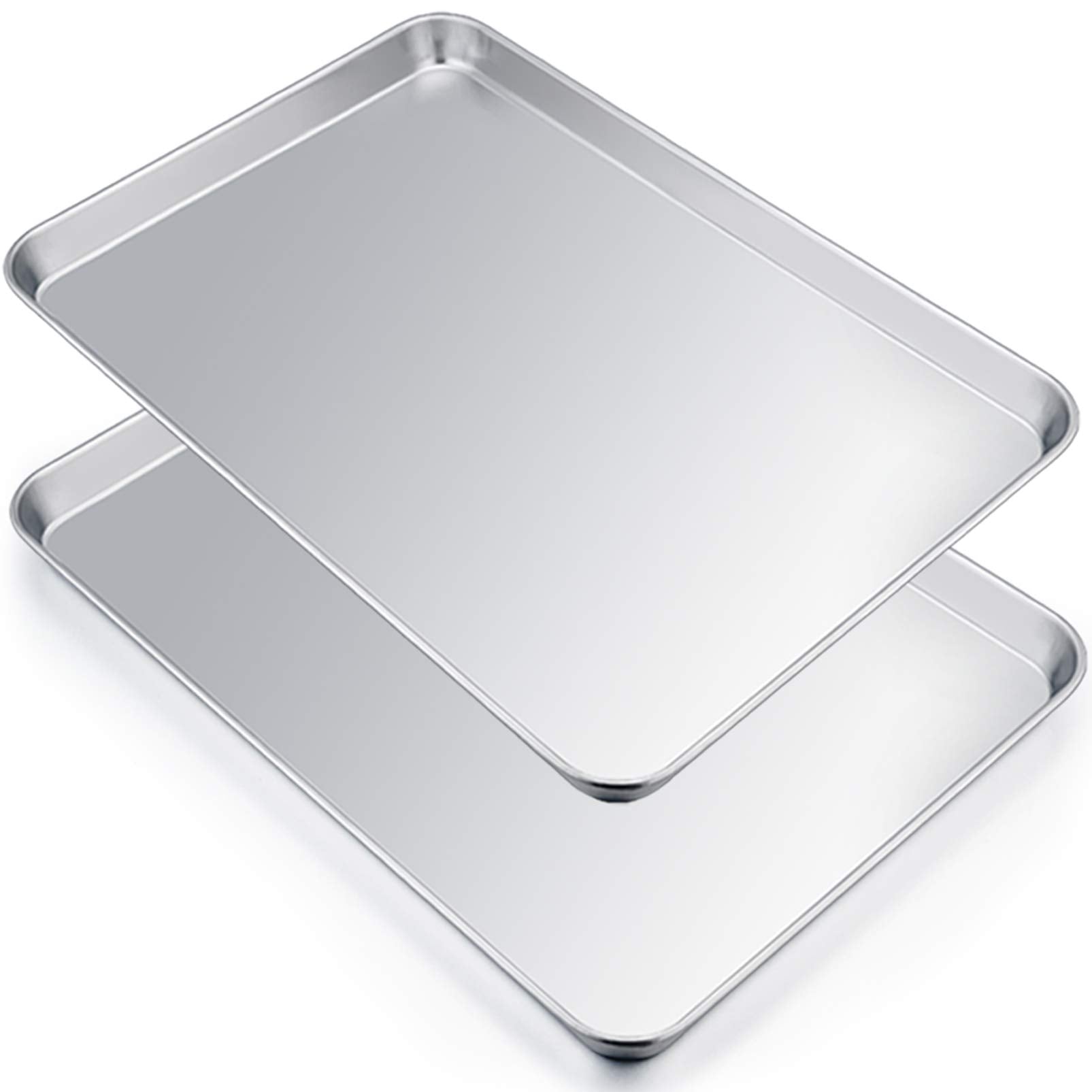 Extra Large Baking Sheet Set Of 2, P&P Chef Stainless Steel Bakeware Cookie Sheet Baking Pan, Rectangle 19.6''X13.5''X1.2'', Hea