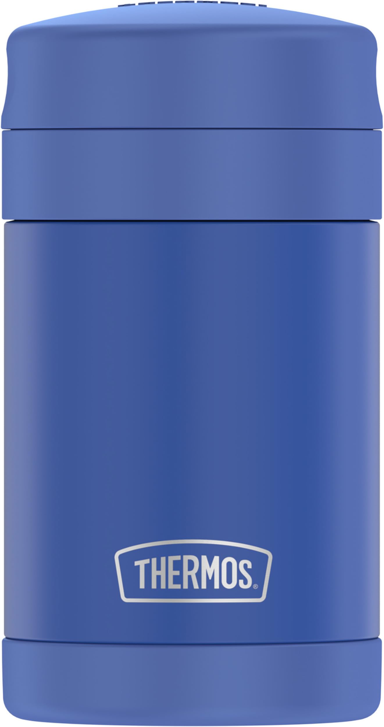 THERMOS 16 Ounce Stainless Steel Vacuum Insulated Food Jar with Spoon, Periwinkle