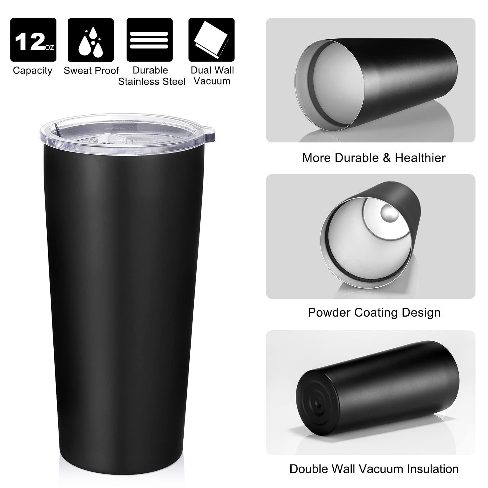 Vegond 20Oz Tumbler Bulk With Lid And Straw 1 Pack, Stainless Steel Vacuum Insulated Tumbler, Double Wall Coffee Cup Travel Mug,