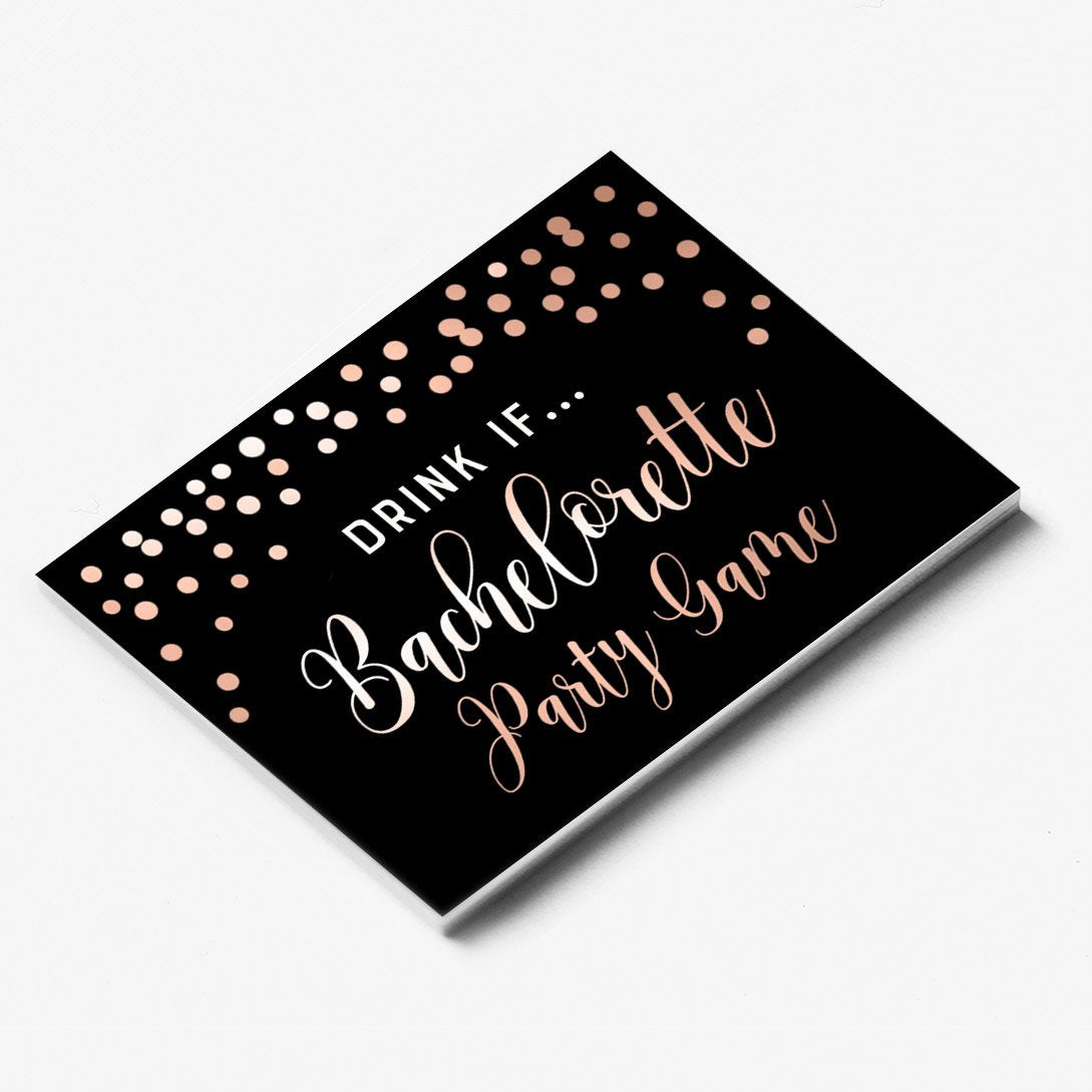 Printed Party Bachelorette Drink If Game  Girls Night Ideas and Favors  26 Cards