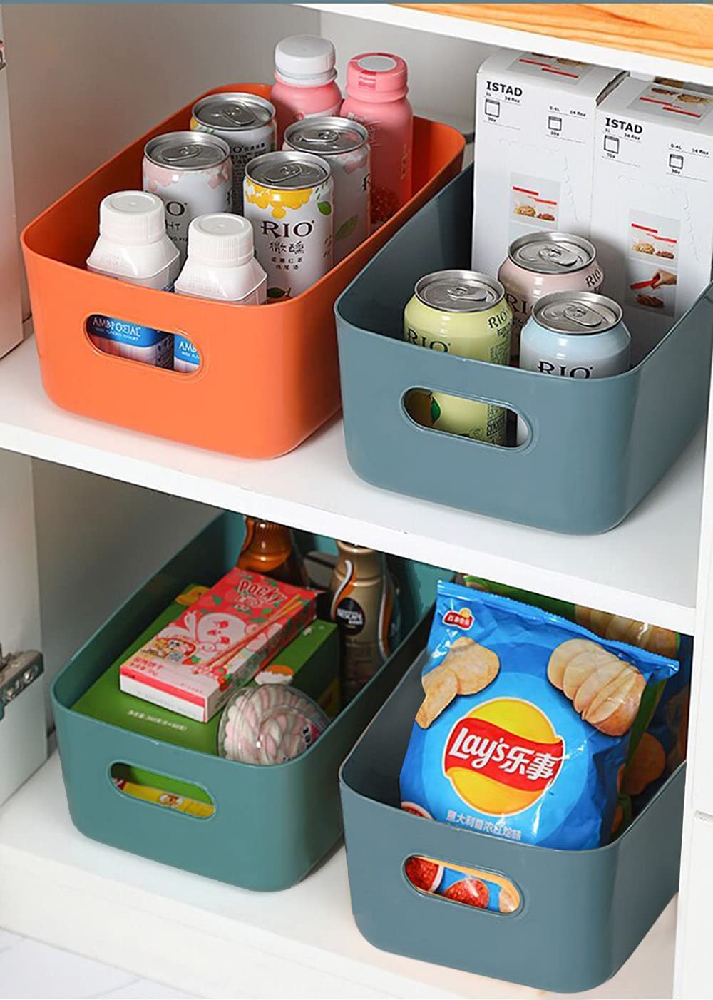 Feisco Set Of 6 Cabinet Organizer,Durable And Stylish Storage Basket Storage Bin For Organizing Your Cabinet Kitchen Bathroom De