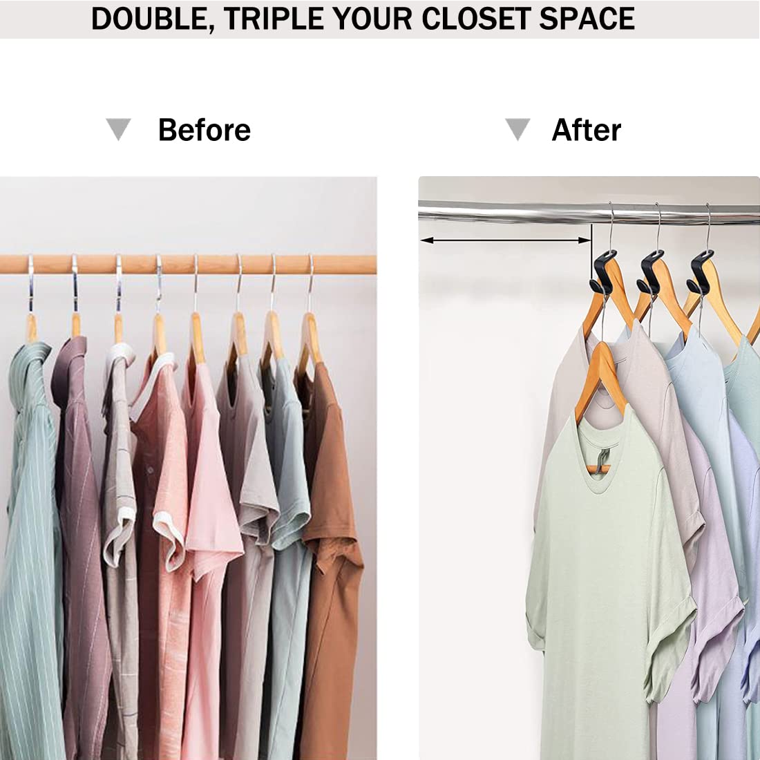 50 Pcs Clothes Hanger Connector Hooks,Plastic Cascading Hanger Hooks Extender Clips Connection Hooks,Space Saving Wardrobe Cloth