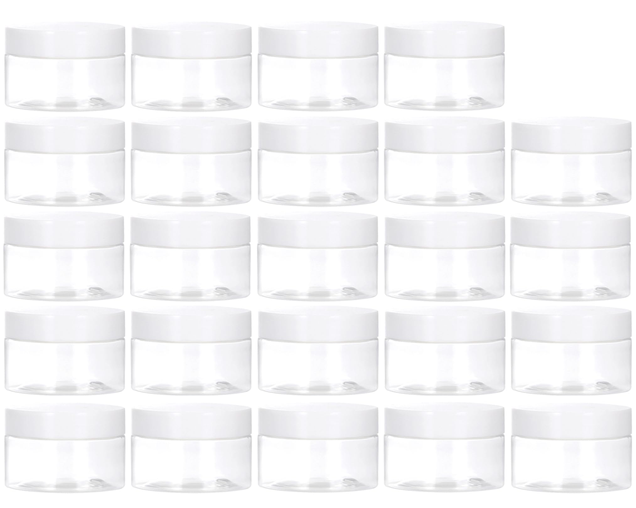 Tuzazo 1 Oz Plastic Jars Round Clear Cosmetic Container Jars With Lids And Labels, 24 Pack Small Plastic Jars For Lotion, Cream,