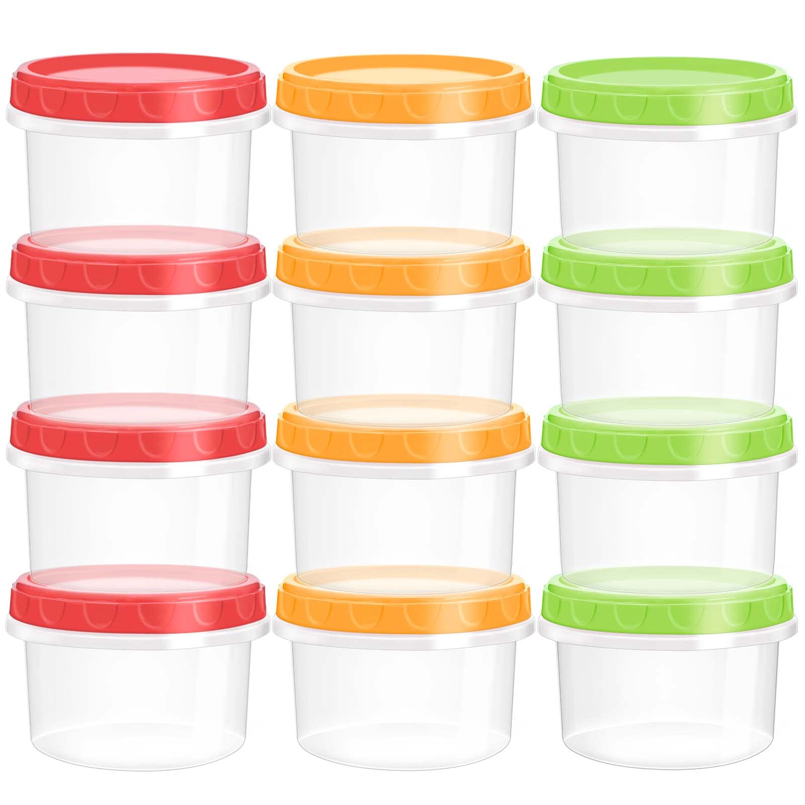 Toflen Reusable Small Freezer Containers 8 Oz Plastic Food Storage Containers With Screw On Lids, Leakproof & Airtight, Freezer