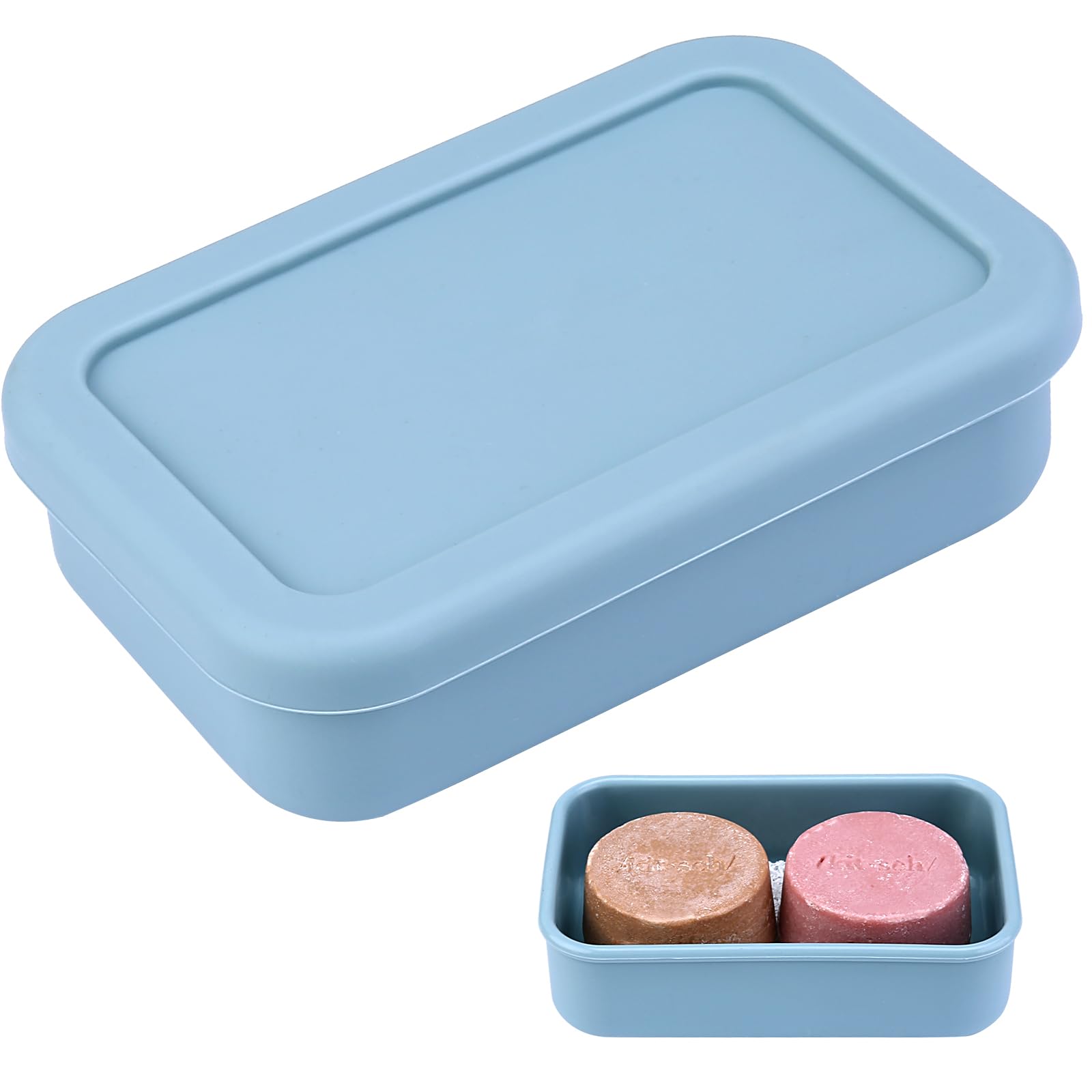 Travel Soap Case, Silicone Travel Soap Container, Leakproof Soap Holder With Lid, Shatterproof Shampoo Bar Holder For Bathroom,