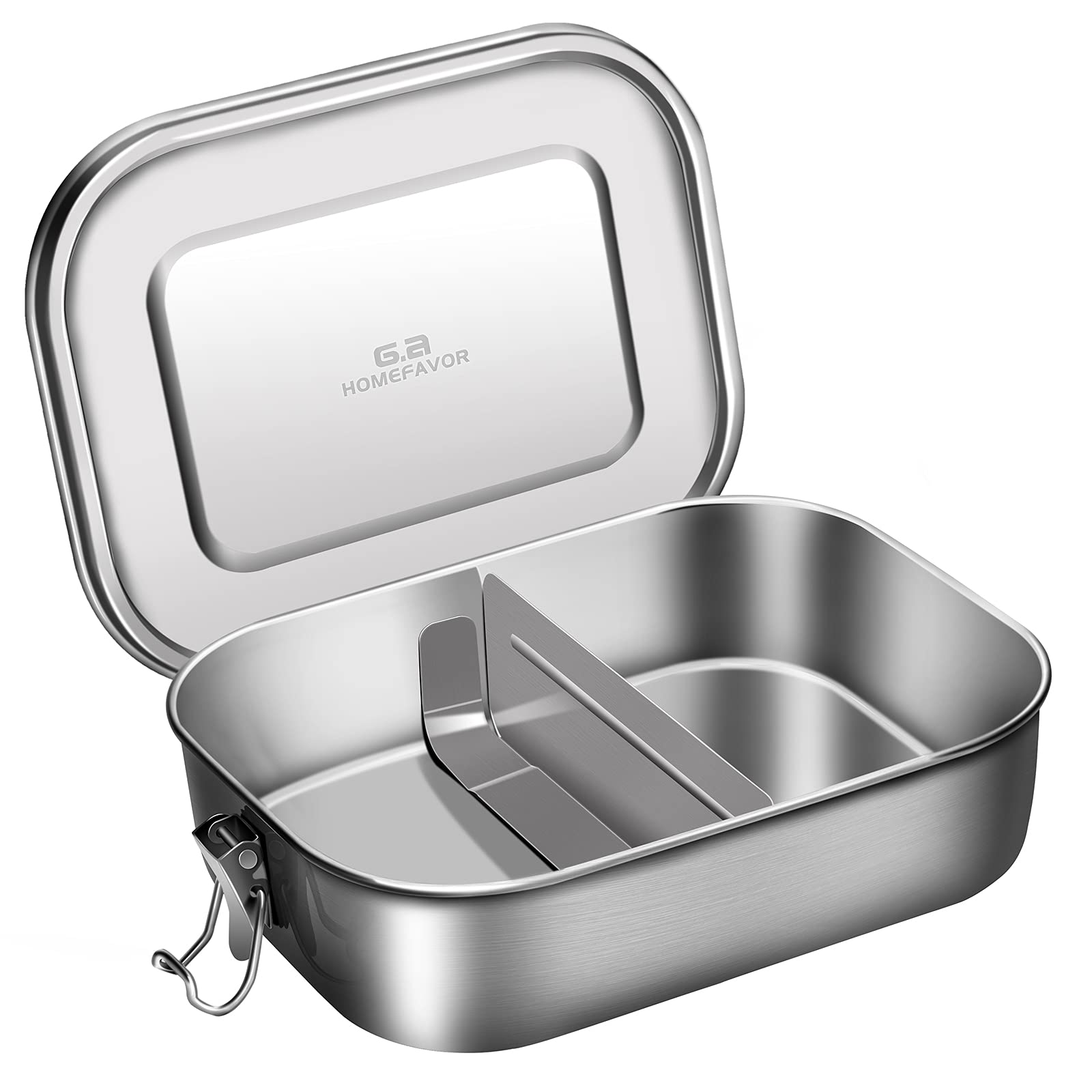 G.A Homefavor Stainless Steel Lunch Box-1200Ml Metal Leak Proof Bento Container For Sandwich Storage, Meal, Rice, Snack-Perfect