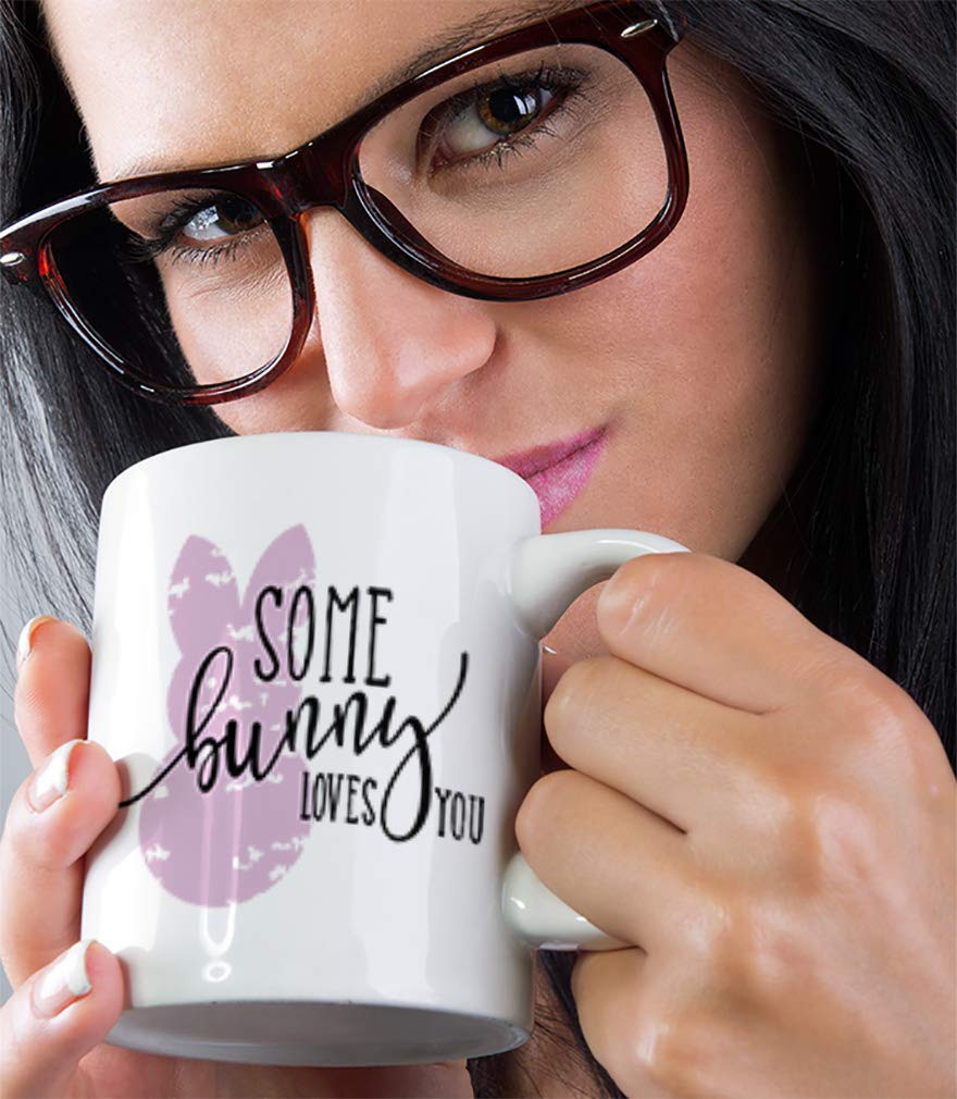 Custom Coffee Mug 11 Ounces Some Bunny Loves You Holidays and Occasions Easter Ceramic Tea Cup Design Only
