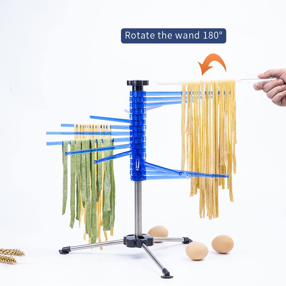 Milange Pasta Drying Rack Collapsible Pasta Dryer Rack Foldable Noodle Dryer Rack Stand With 16 Anti Slip Rods Holding Up To 4.5