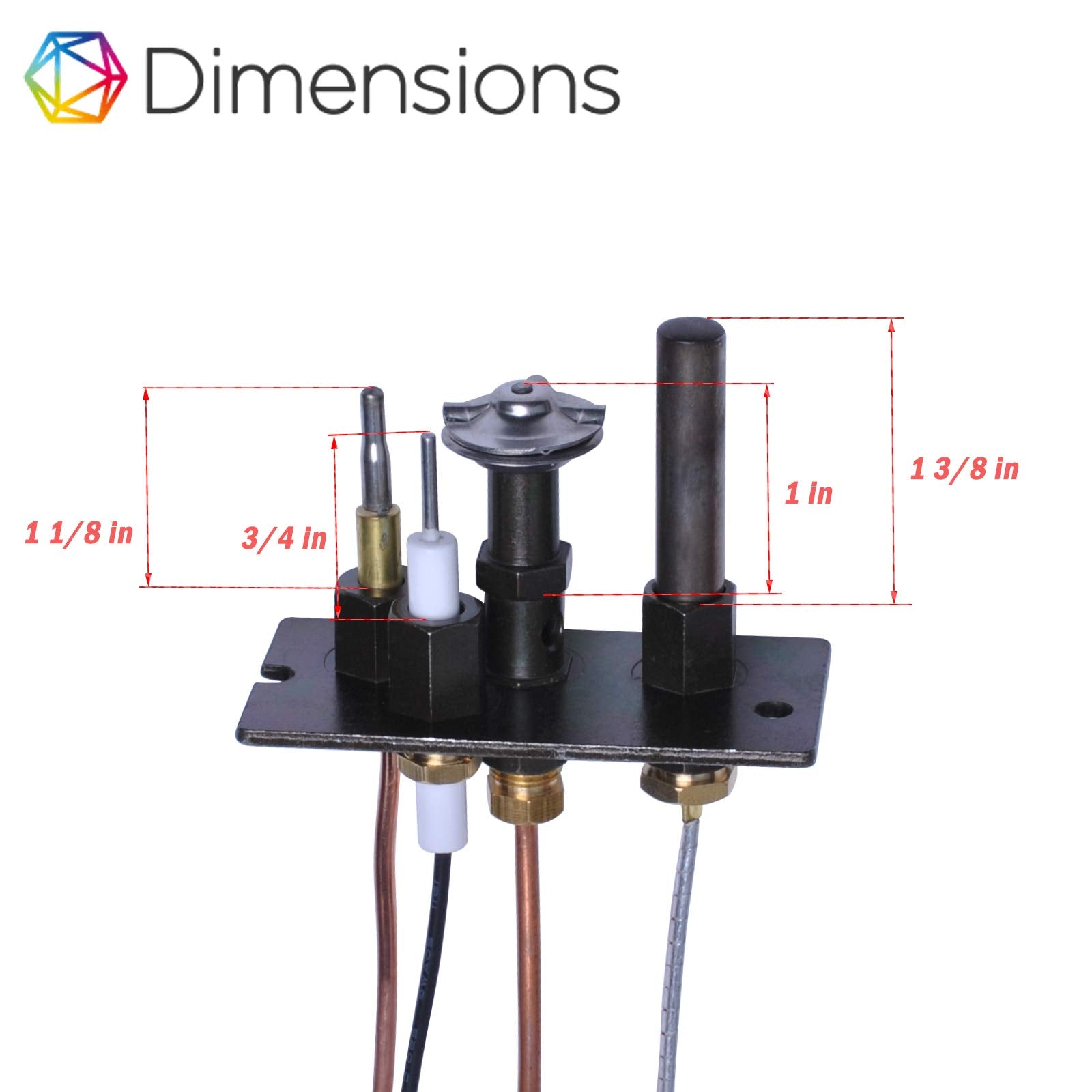 10002264 Propane Natural Gas (Ng) Sit Pilot Assembly 3 Way Compatible With Hht, Majestic, Monessen, Temco, Vermont Castings Gas