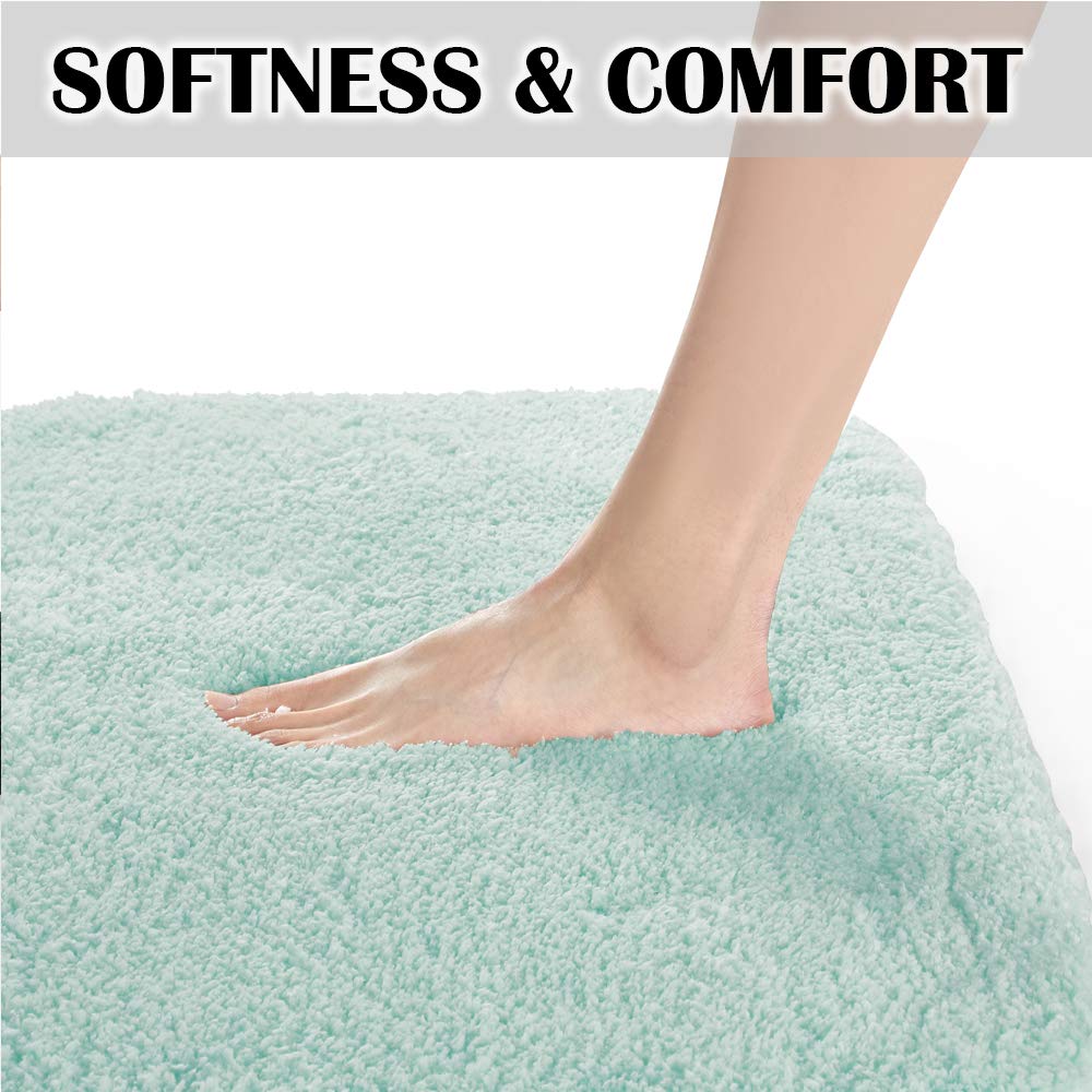 Suchtale Bathroom Rug Non Slip Bath Mat For Bathroom (16 X 24, Aqua) Water Absorbent Soft Microfiber Shaggy Bathroom Mat Machine