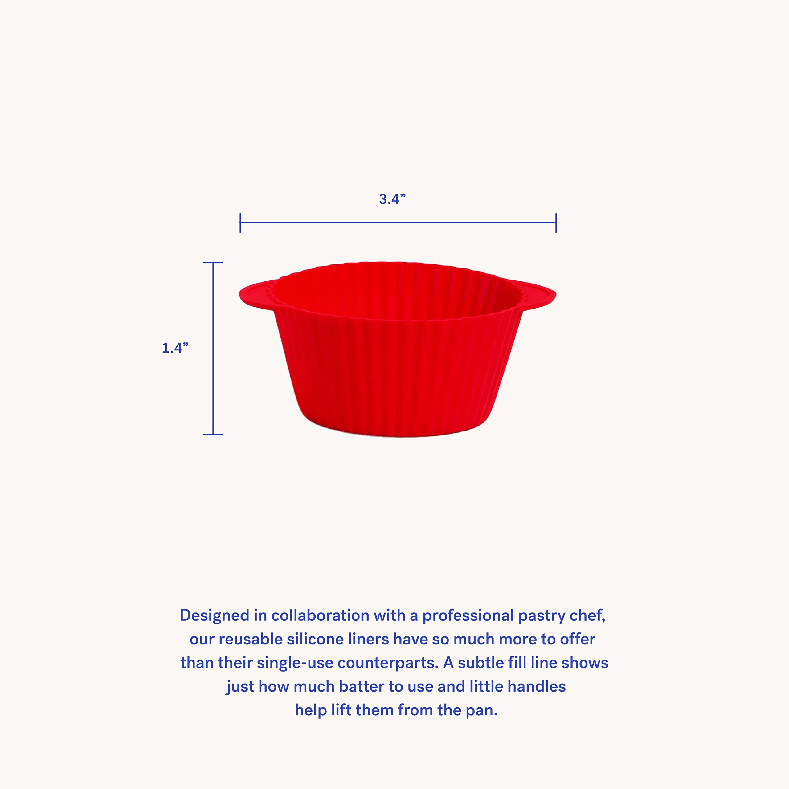 Gir: Get It Right Premium Silicone Cupcake Liners - Reusable Non-Stick Baking Cups - 12 Pack, Frosty Mint