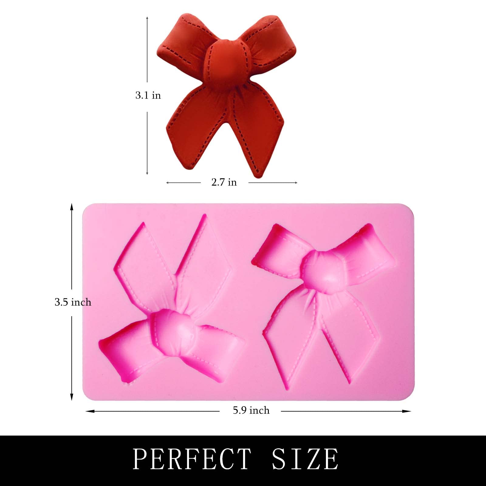 Muyulin Large Silicone Bow Molds Fondan, Bows Clay Mold For Wreath Cake Decoration, Cupcake Toppers, Gum Paste, Resin, Clay, Wax