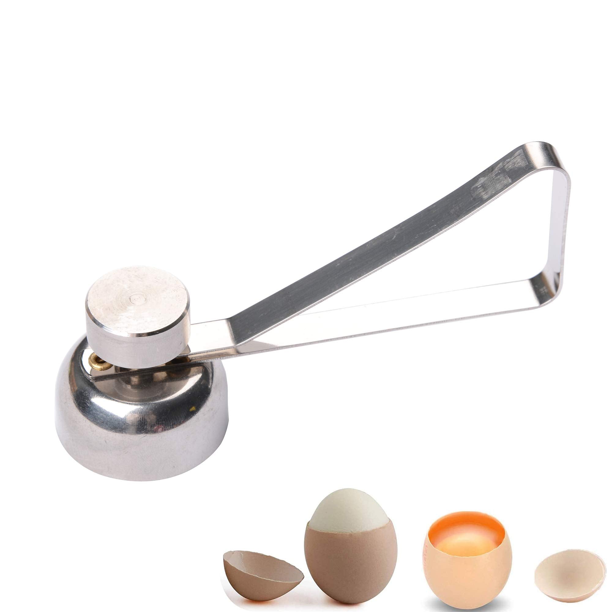 Stainless Steel Egg Cracker Cutter Raw/Soft Hard Boiled Egg Shell Removal For Breakfast Kitchen Tool