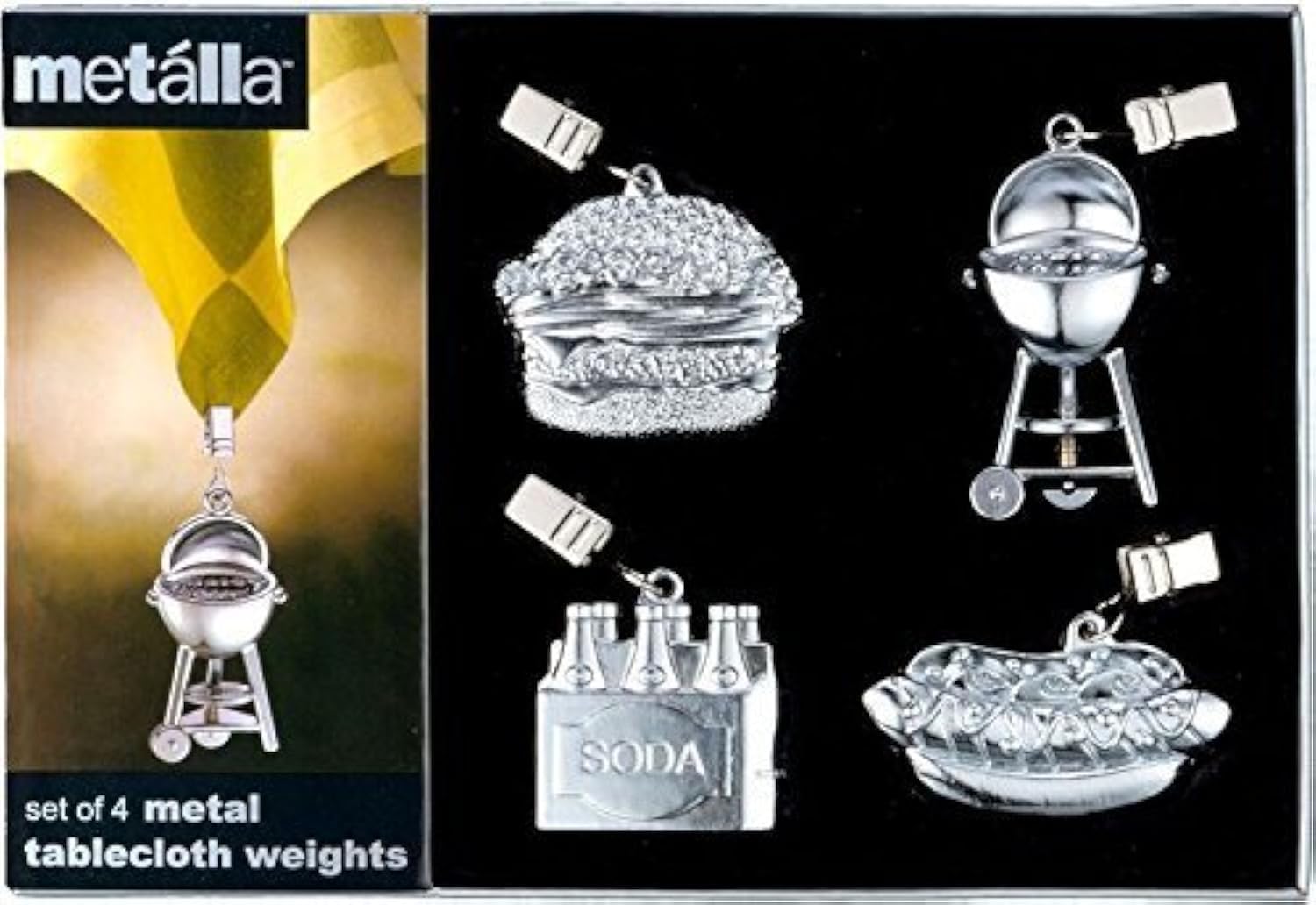 Prodyne TW10B barBQ Tablecloth Weights, Set of 4