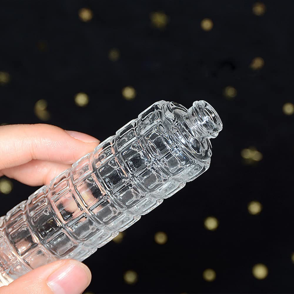Enslz Glass Empty Bottle Refillable Perfume Atomizer Spray Perfume Bottles 1 Ounce, Travel Cologne Bottle Portable (Gold)