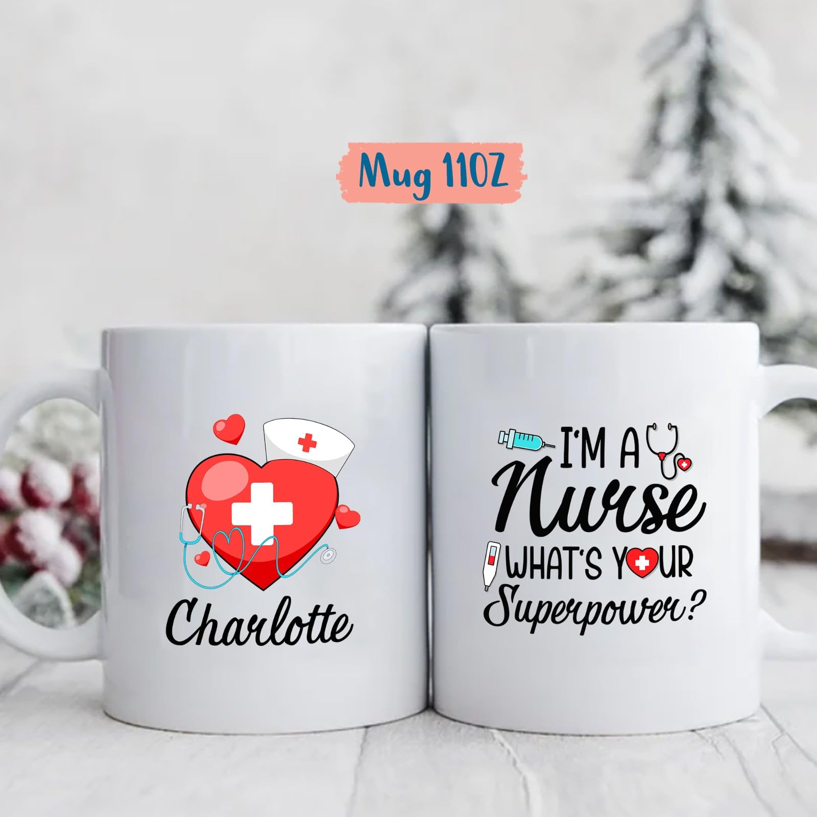 Nurse Mug, Custom I'm A Nurse Coffee Mug With Name, Stethoscope Mug, Personalized Medical Cup Gift for Nurse Doctor, Best Nurse