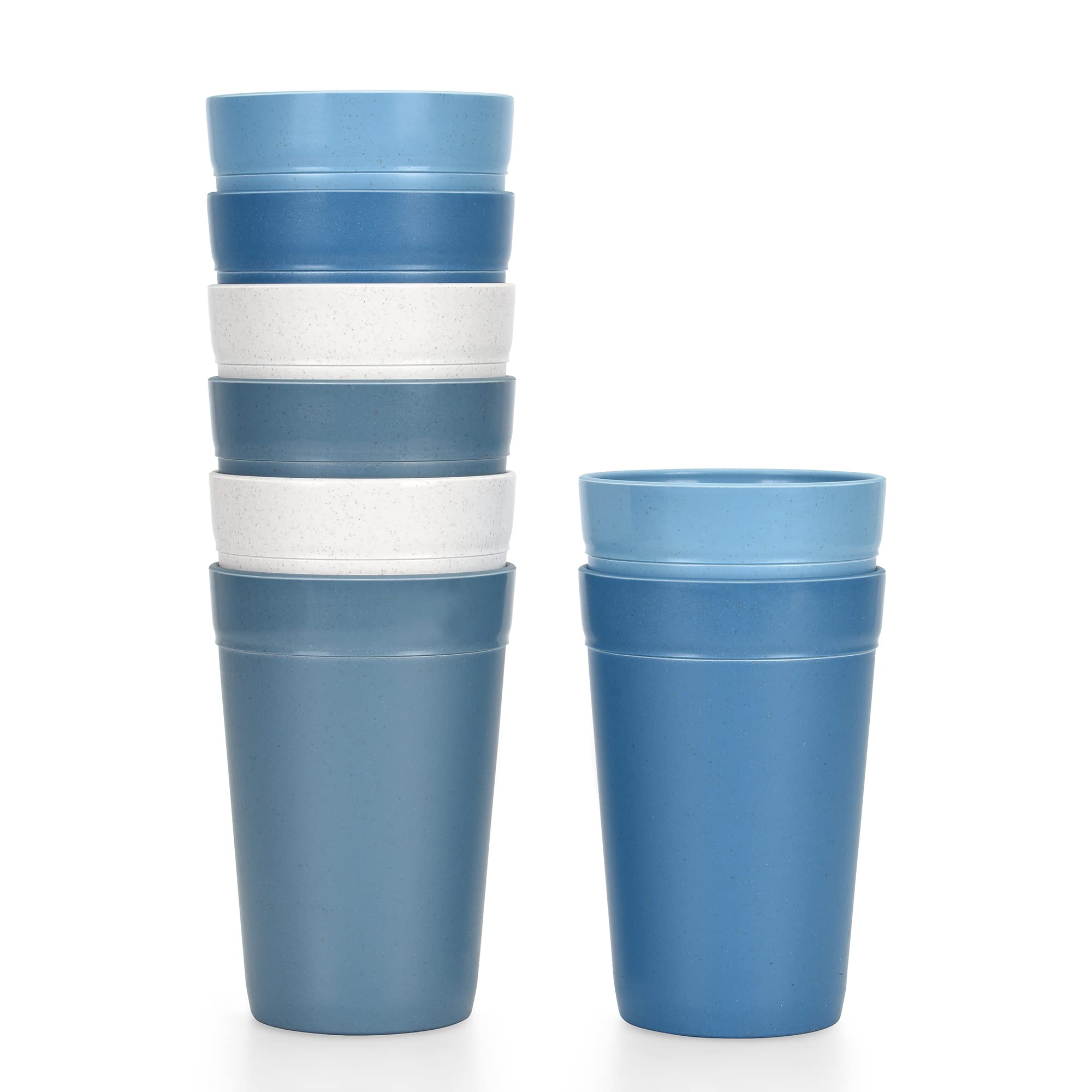 Homestockplus 16 Oz Tumbler Cups,Unbreakable Drinking Cups Microwave and Dishwasher Safe BPA Free Reusable Cup?Set of 8?