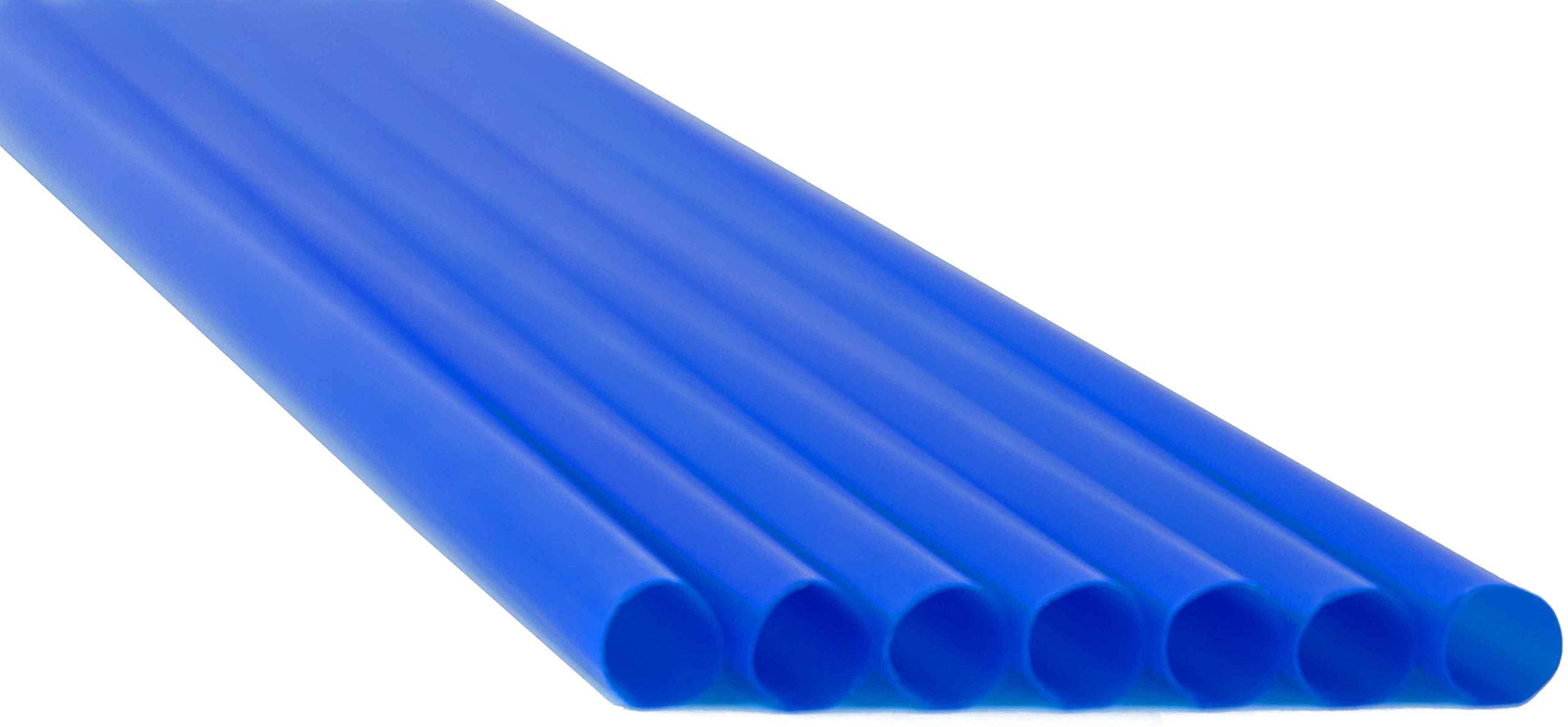 Made In Usa Pack Of 250 Unwrapped Bpa-Free Plastic Drinking Straws (Blue - 10'' X 0.28'')