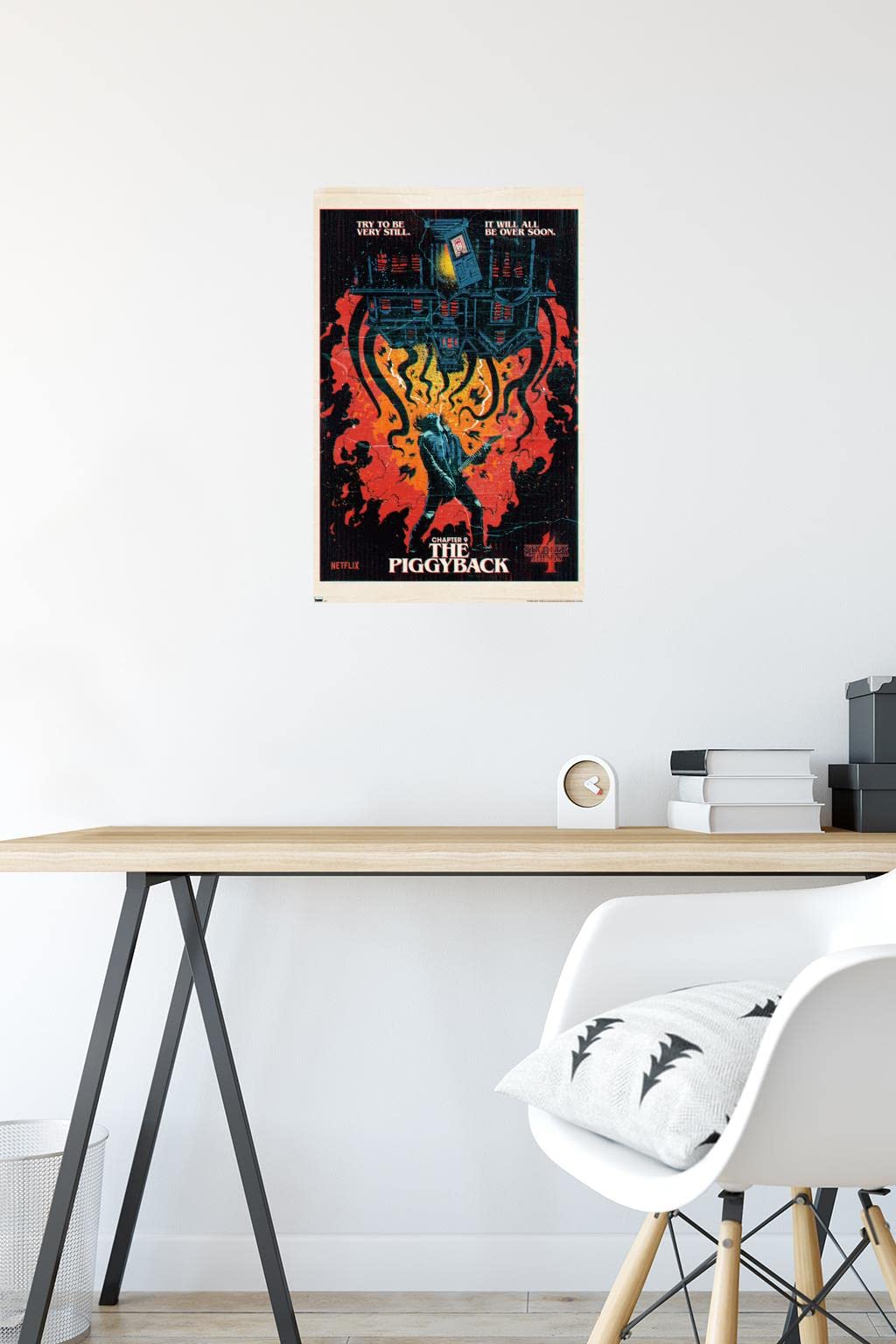 Trends International Netflix Stranger Things: Season 4 - The Piggyback Wall Poster, 14.725'' X 22.375'', Premium Unframed Versio