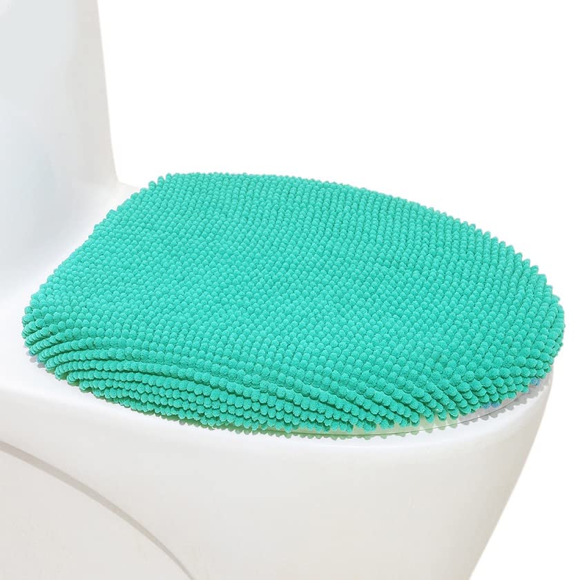 Madeals Chenille Toilet Lid Cover Shag Soft And Absorbent, Comfortable Bathroom Toilet Lid Cover Seat Fits Most Size Toilet Lids