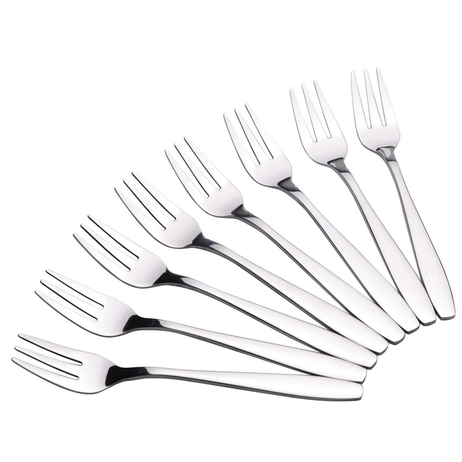 Pekky 12 Piece 3-Tine Cake Forks, Stainless Steel Tasting Appetizer Forks, 6-Inch