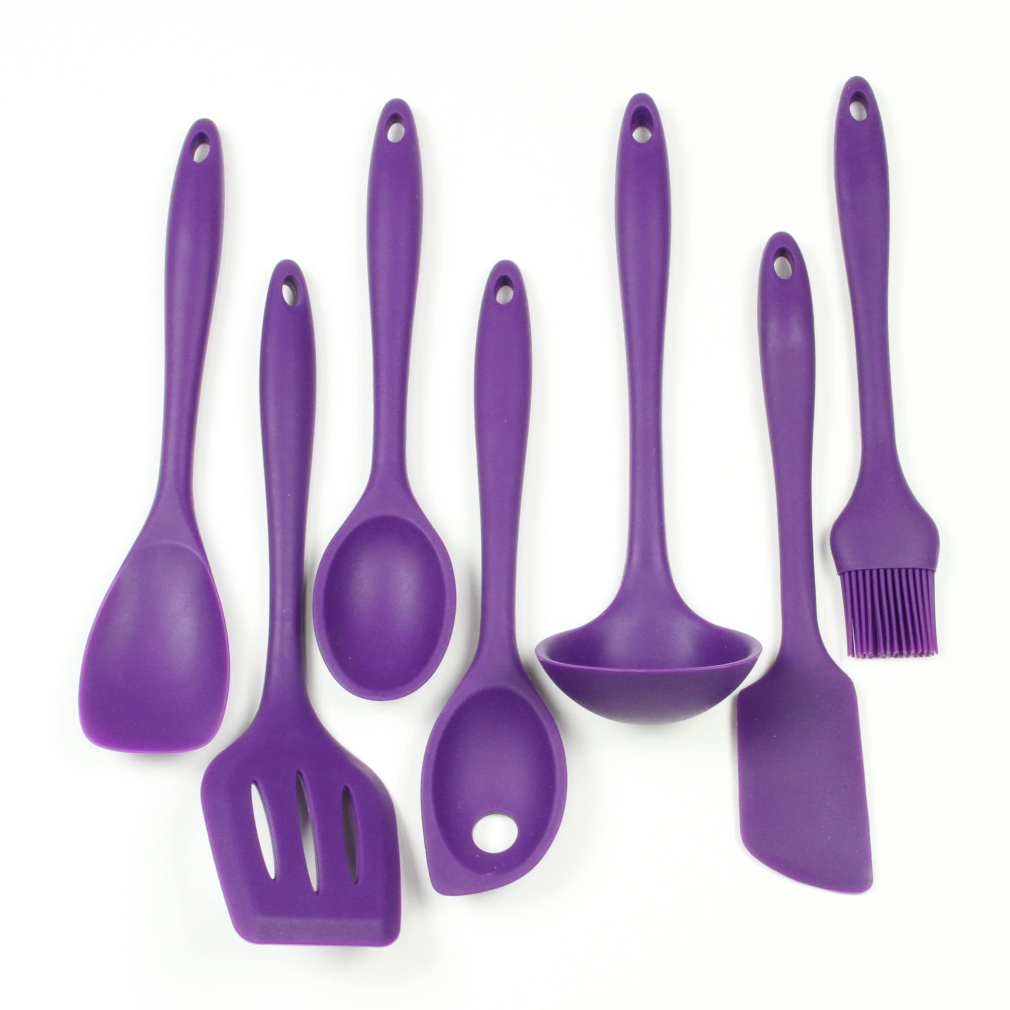 Chef Craft Premium Silicone Kitchen Tool And Utensil, 7 Piece Set, Purple