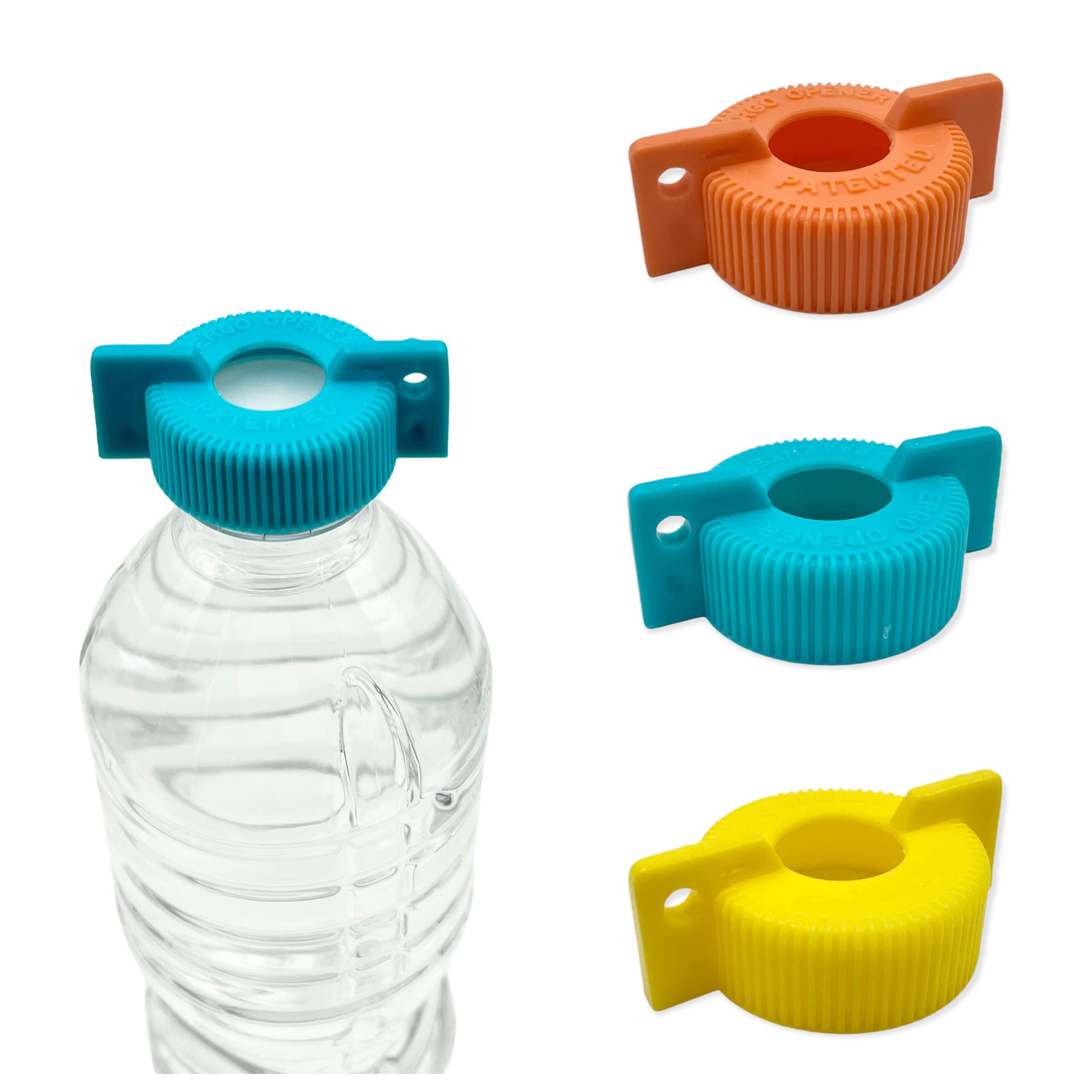 3-Pack WATER BOTTLE Opener ERGO OPENER | Arthritis Sufferers Elderly Seniors Weak Hands | Easy Twist-Off Plastic Bottle Opening 