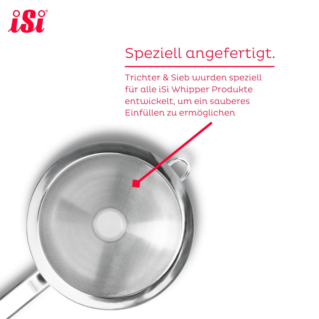 Isi Combination Funnel With Sieve Insert For All Cream/ Food Whippers And Canning, Universal Fit, Stainless Steel