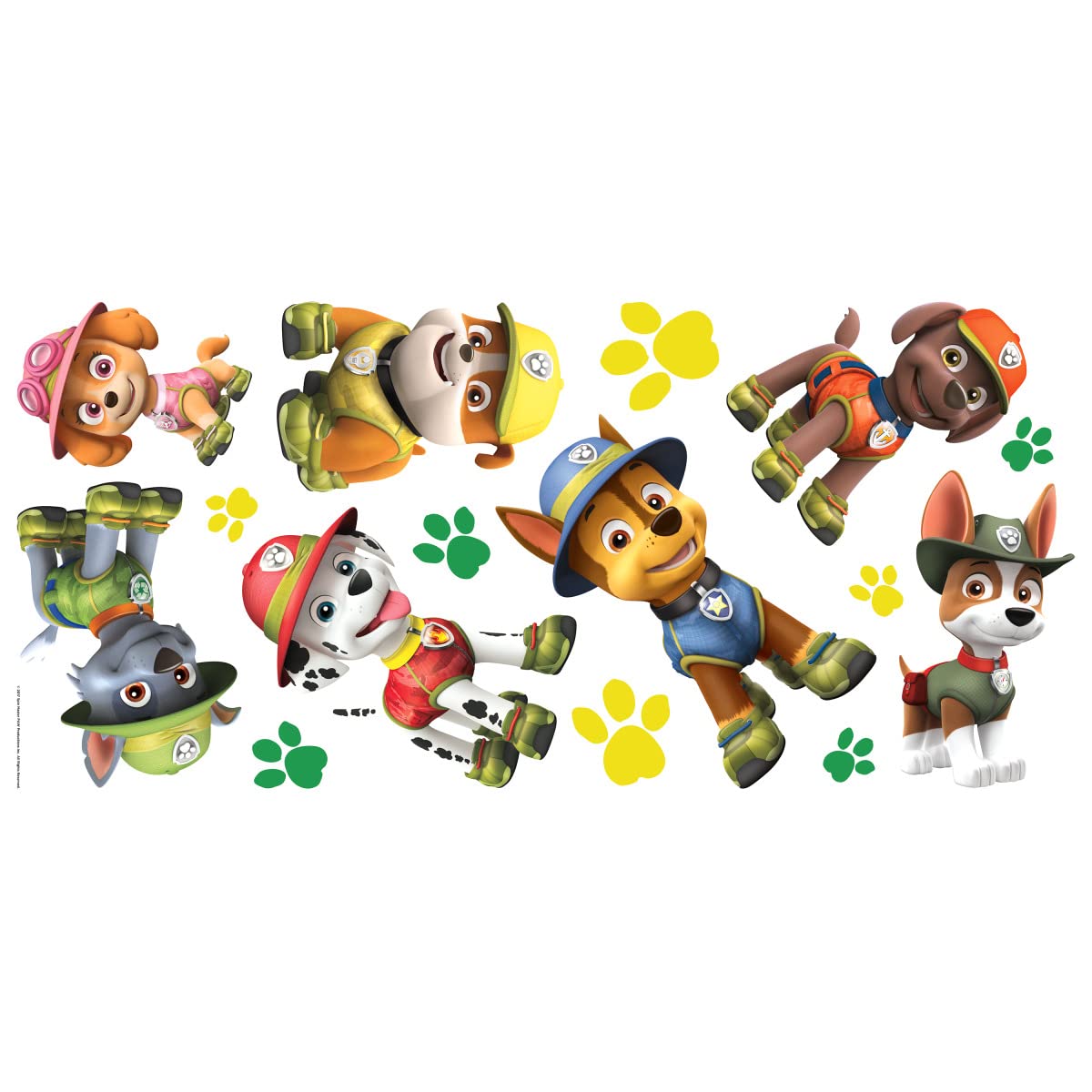 Roommates Rmk3611Gm Paw Patrol Jungle Peel And Stick Giant Wall Decals