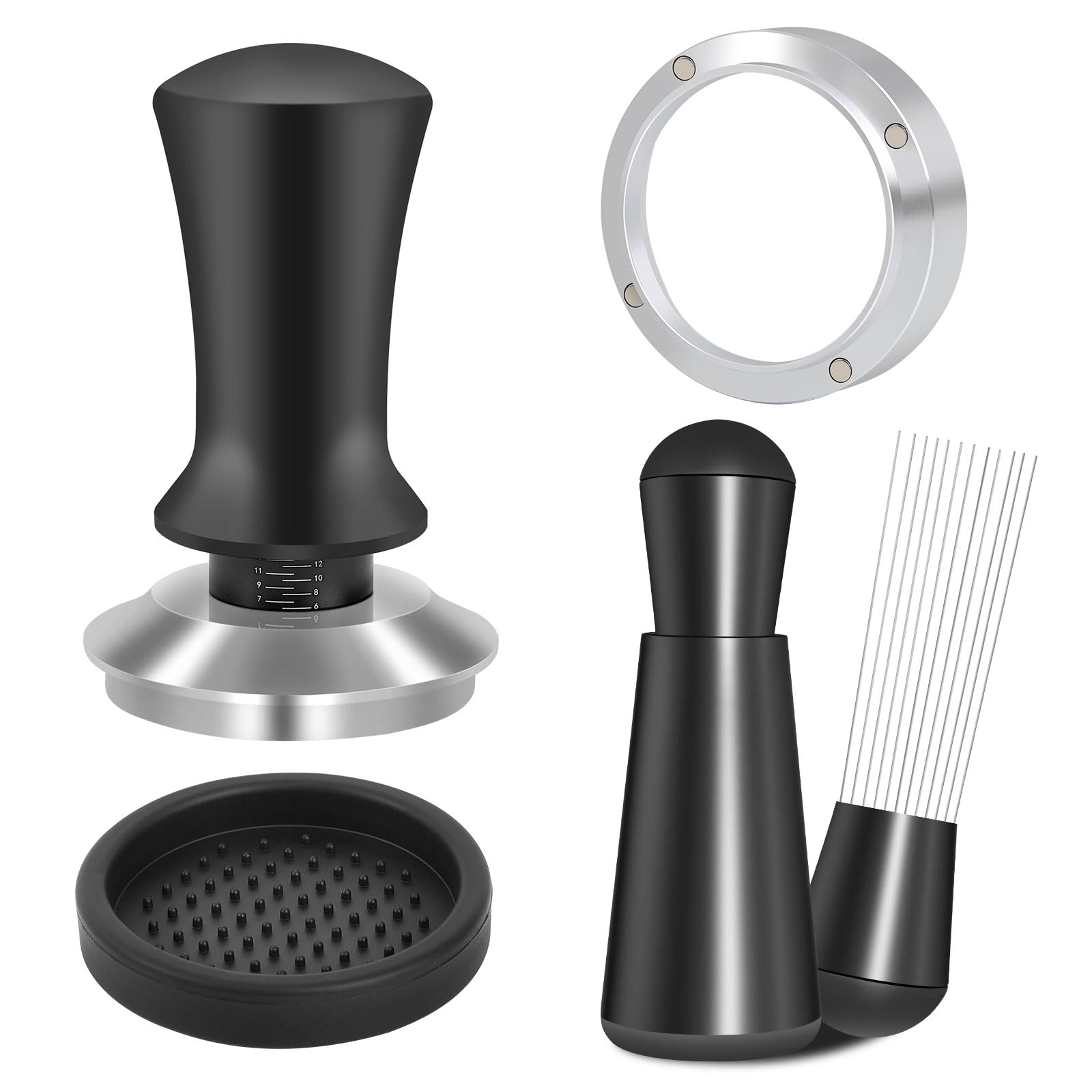 Reoszeank 51Mm Espresso Accessories Kit, Spring Loaded Calibrated Tamper, Wdt Tool And Dosing Funnel Set Fits Espresso Coffee Ma