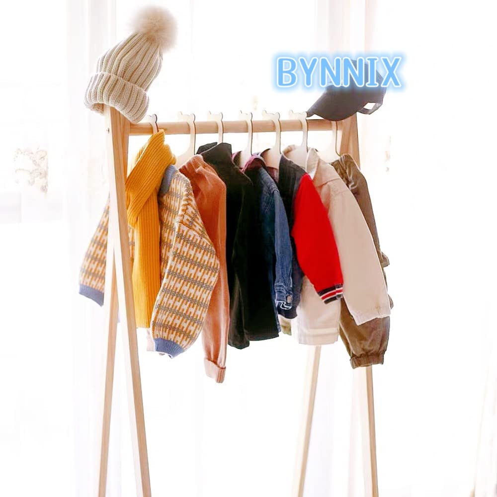 Bynnix Wooden Childrens Hangers Kids Hangers,(10 Pack) Cute Bear Ears Wood Baby Hangers Nursery Hangers, Non Slip Coat Hanger Fo